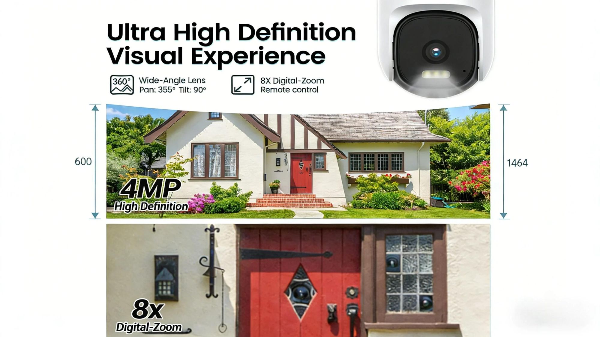 2.5K/4MP Überwachungskamera Aussen Akku,glühbirnen-kamera 360°, 2.4GHz WLAN IP Kamera Outdoor Intelligente PIR-Personenerkennung Nachtsicht in Farbe