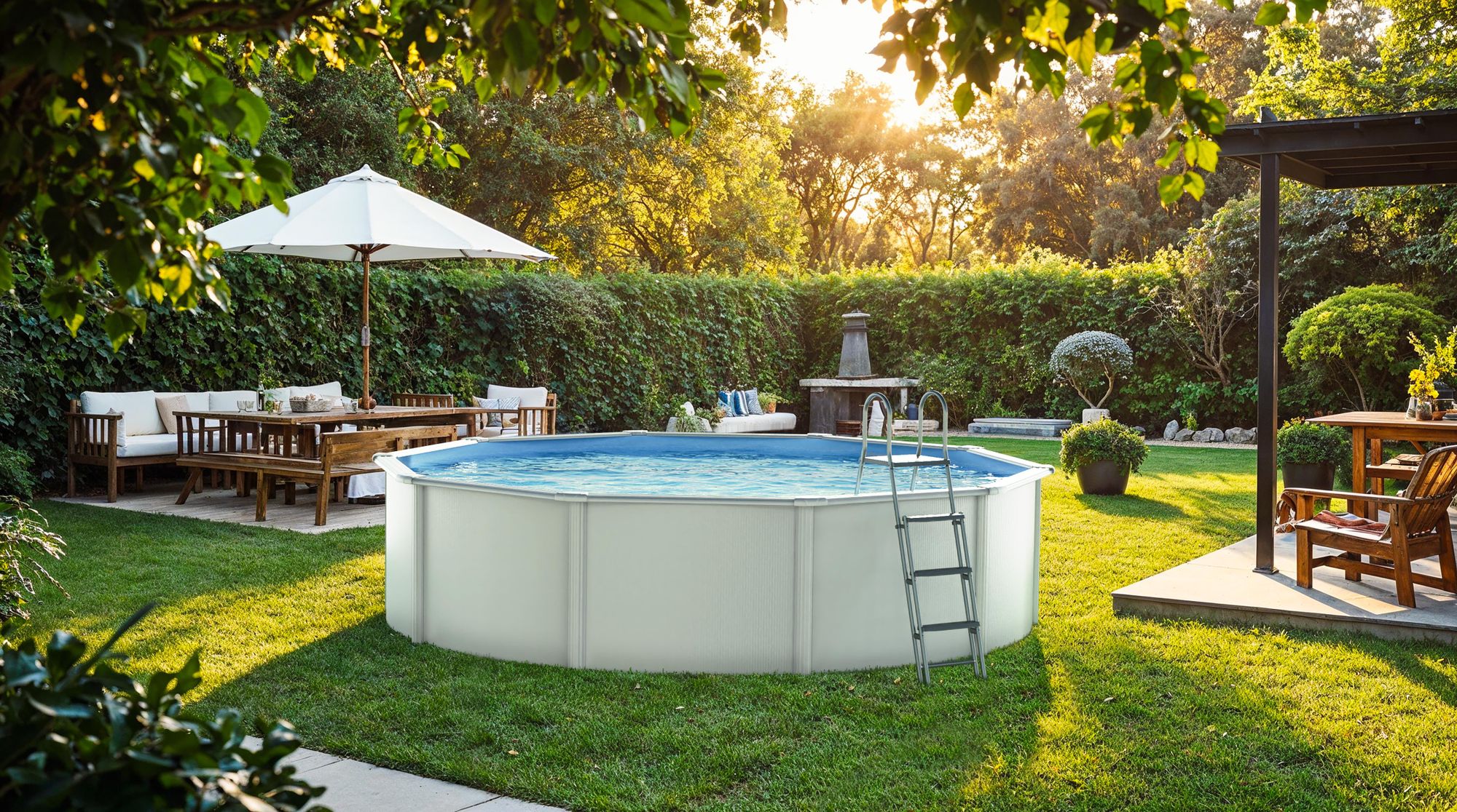 Gre Stahlwandpool in weiß KIT300QGRE, rund, Ø300 x 120 cm