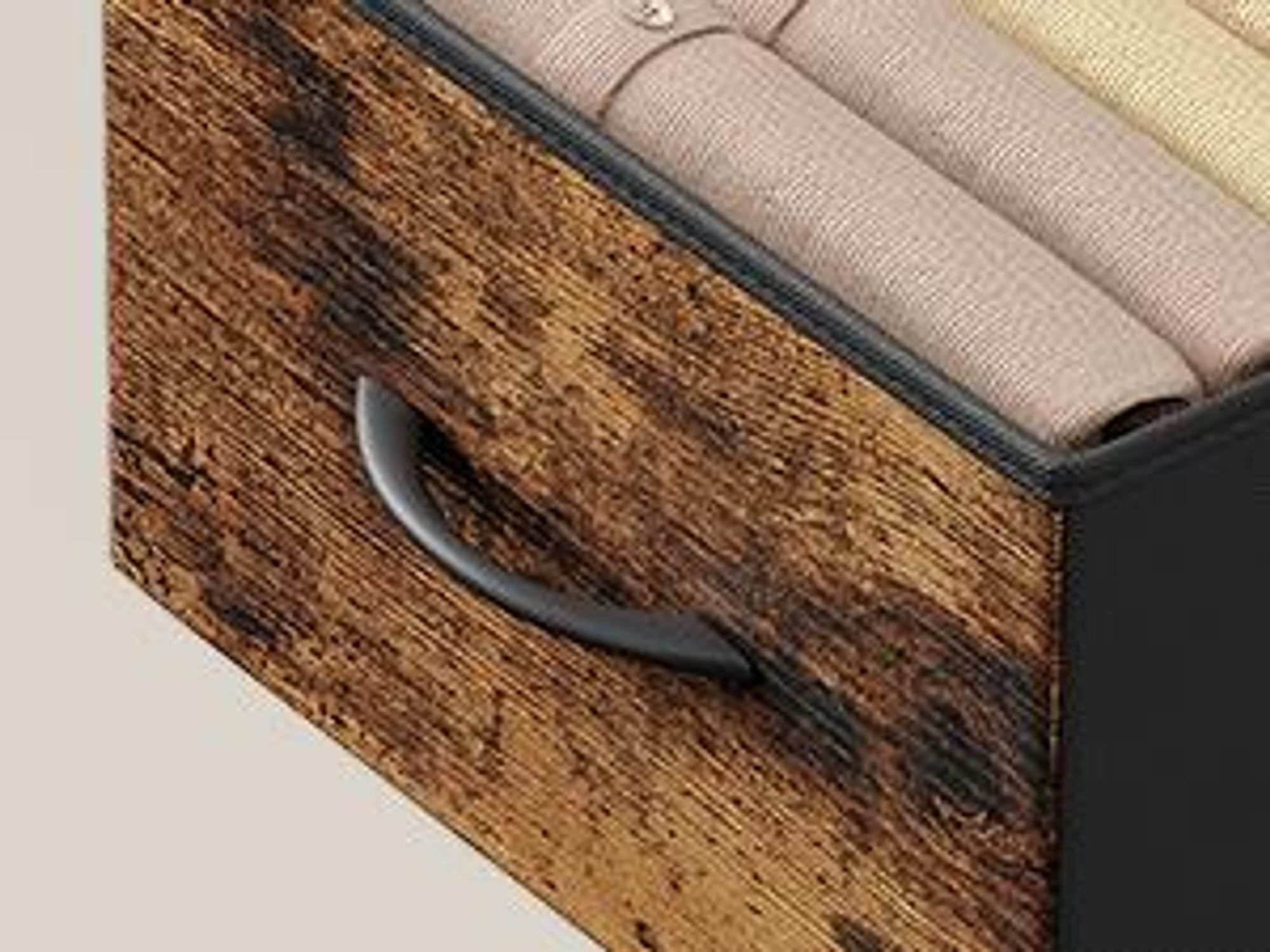 SONGMICS Kommode, Schrank, 5 Stoffschubladen, für Schlafzimmer, Flur, Wohnzimmer, braun-schwarz