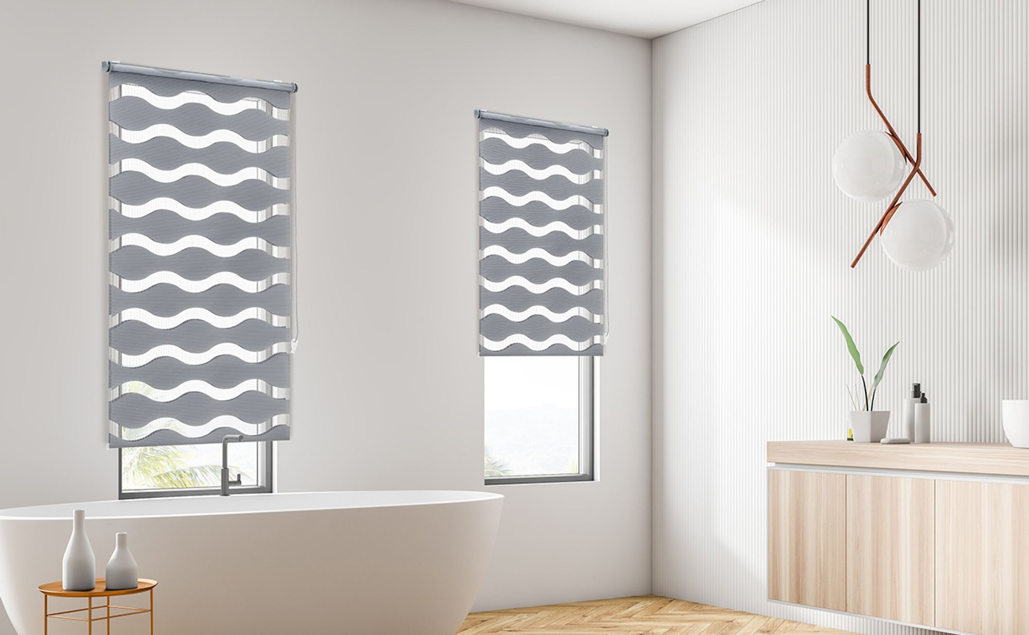 Doppelrollo Doppelrollo Wellen Duo-Rollo Klemmfix ohne Bohren Doppelrollo Welle 90x130cm Dunkelgrau