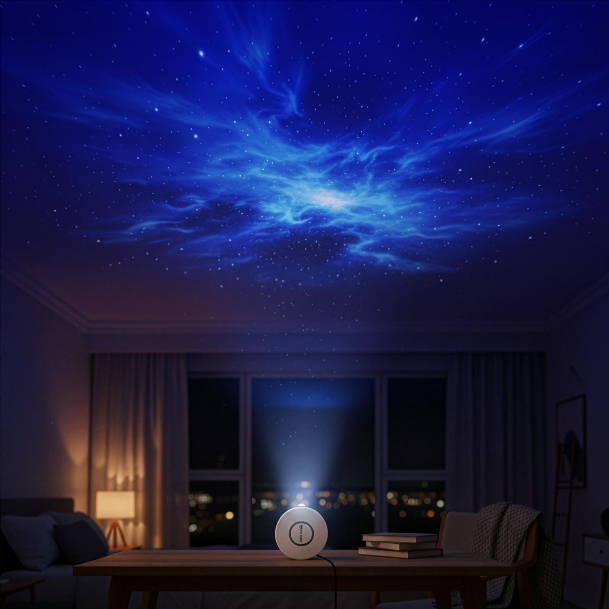 LED Sternenprojektor Galaxy Star, 3D Nachtlicht Beamer mit Fernbedienung, Sternenhimmel Projektor für Kinder & Schlafzimmer, EVI TECH GalaxyStar 2.1