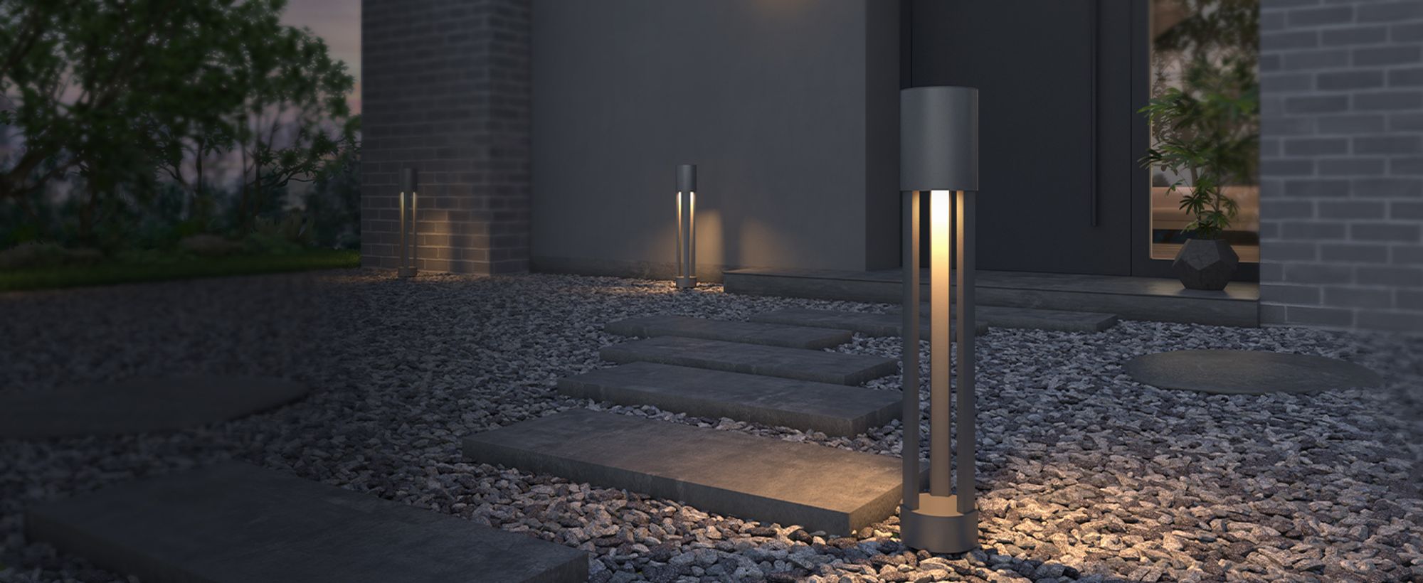 doporro Außenleuchte Wegeleuchten Außen, 10W LED Stehleuchte, 3000K Aussenleuchte Stehlampe, Außenpollerleuchte 70CM IP65 Sandgrau dunkel NeoForge