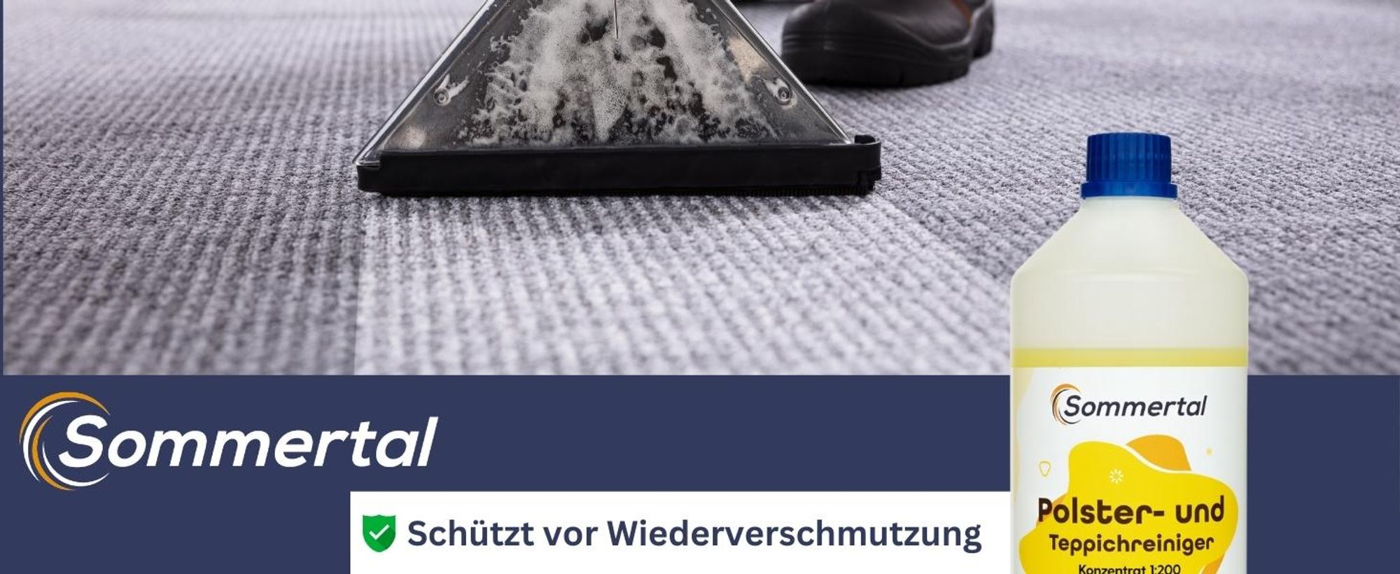 Sommertal Polster- und Teppichreiniger, 1L Profi Konzentrat, für über 40 Waschvorgänge, geeignet für Sofa, Polster, Auto Sitze, Teppich