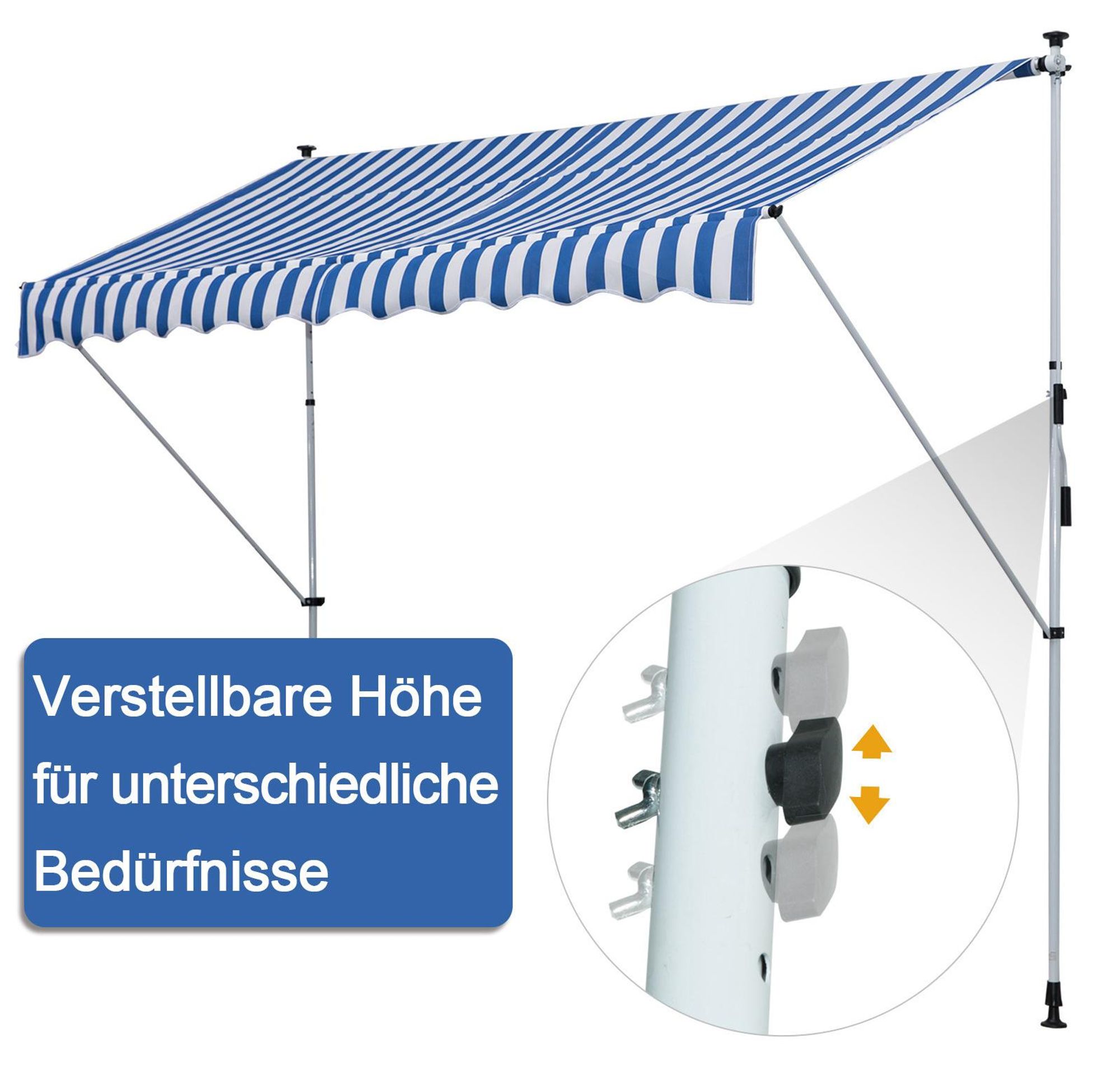 klemmmarkise balkonmarkise polyester