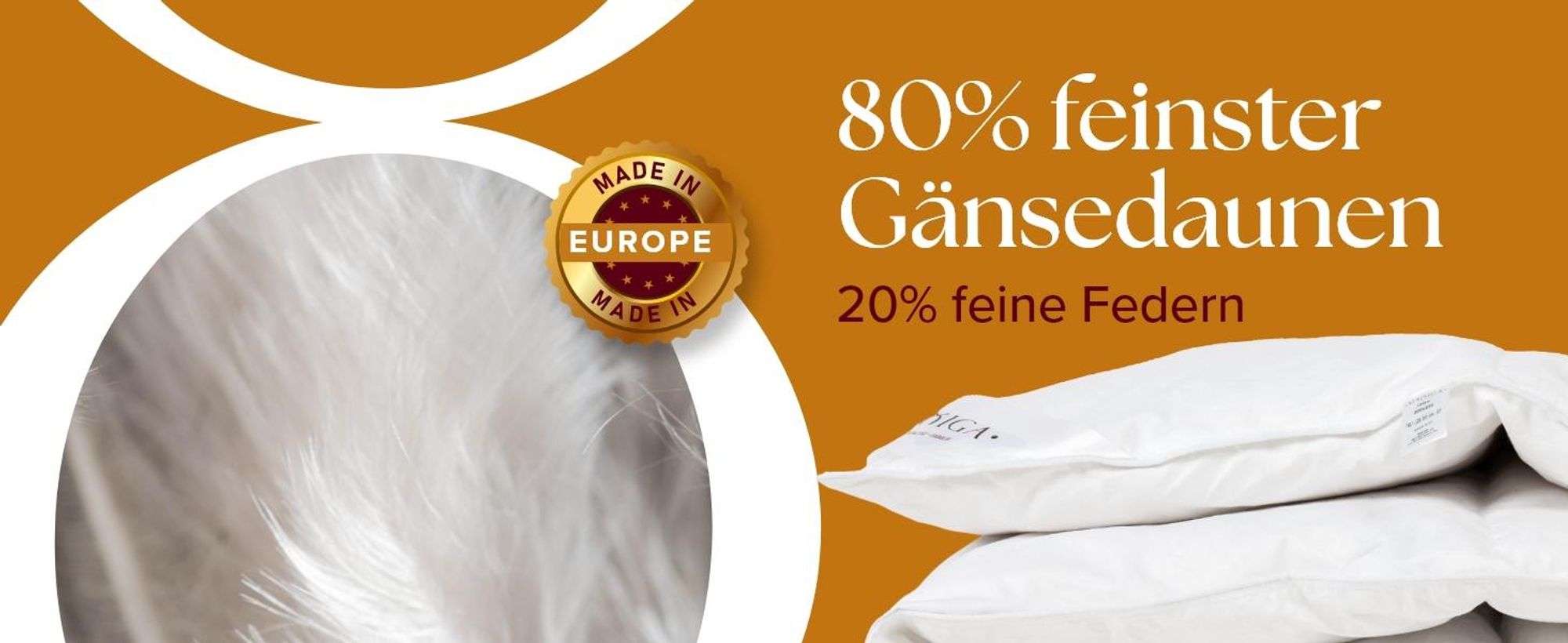 maxiga Sommer Daunendecke 200x200cm Premium 80% Gänsedaune Füllgewicht: 1600 Gramm, Sommerdecke Federbett 100% Baumwolle & Nature Hypoallergen