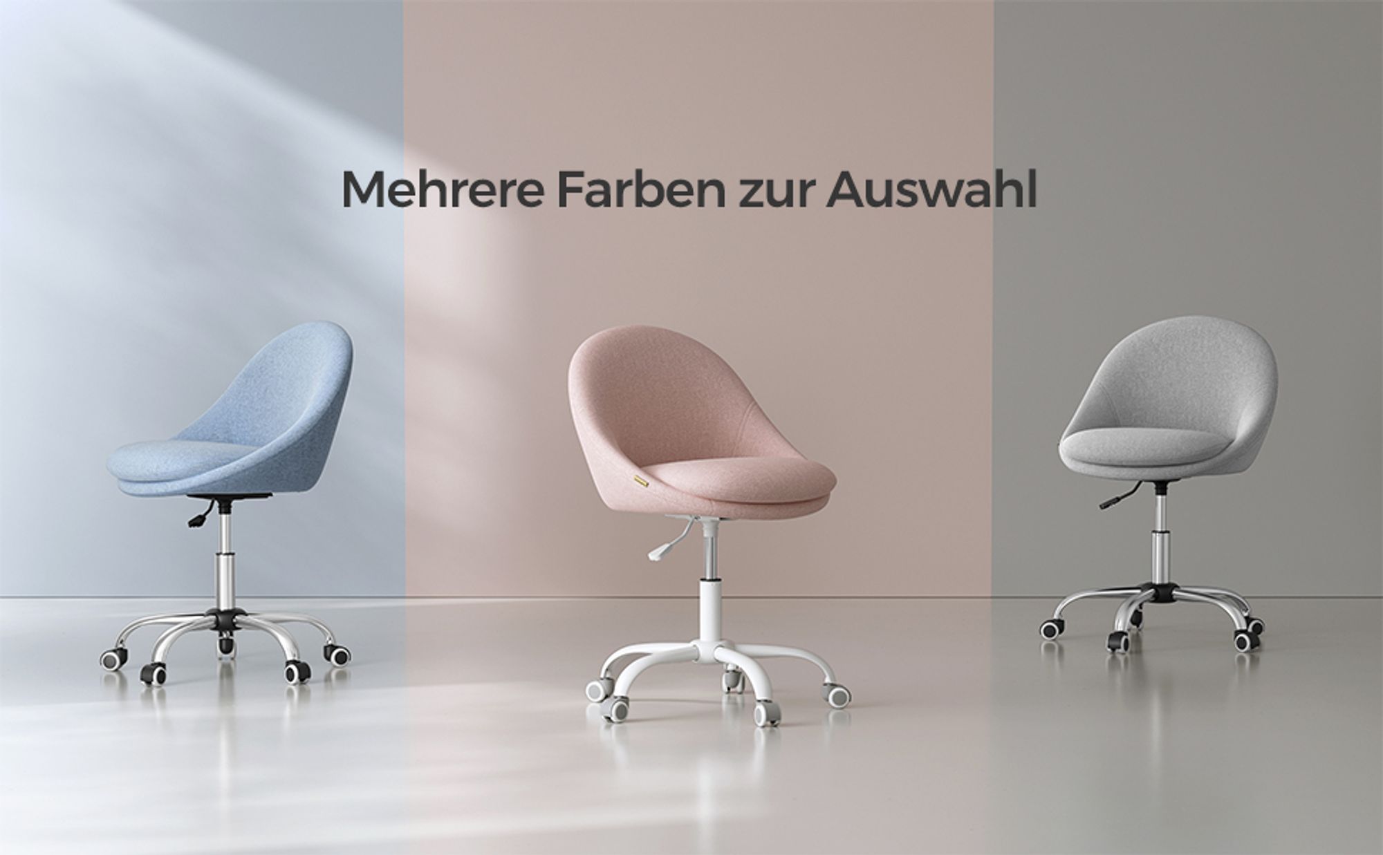 SONGMICS Homeoffice Stuhl, Drehstuhl, Schreibtischstuhl, rosa