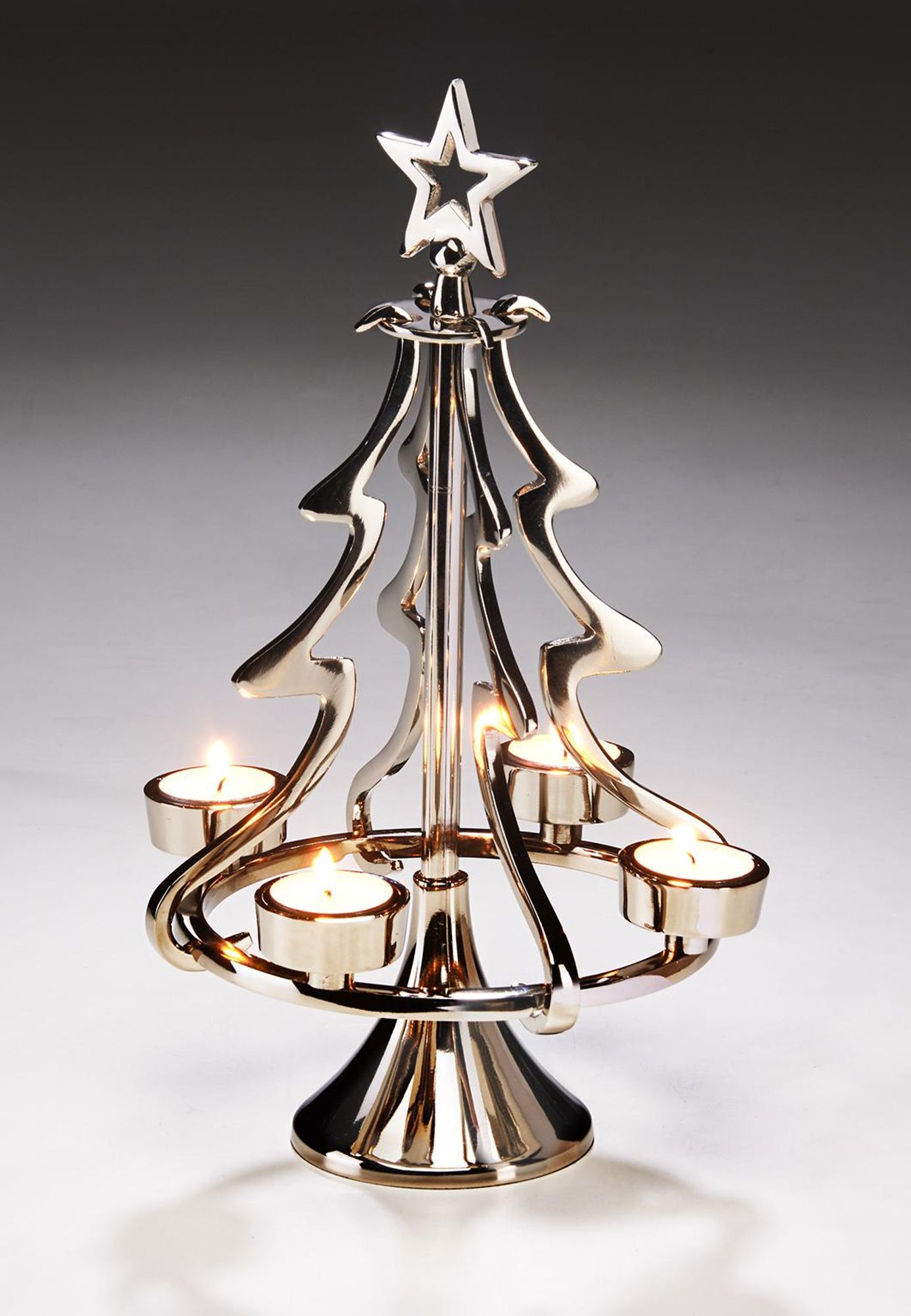Kobolo Kerzenleuchter Kerzenhalter Weihnachtsbaum aus Metall - Weihnachten - 4 Kerzen