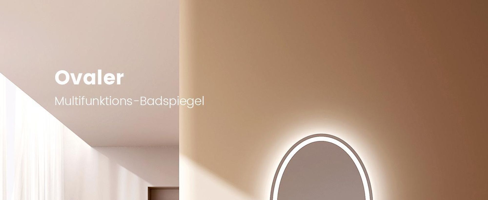 EMKE Badspiegel 60x80 cm Badezimmerspiegel mit 3 Lichtfarbe, Badspiegel mit beschlagfrei + dimmbar + Touchschalter Oval LED spiegel