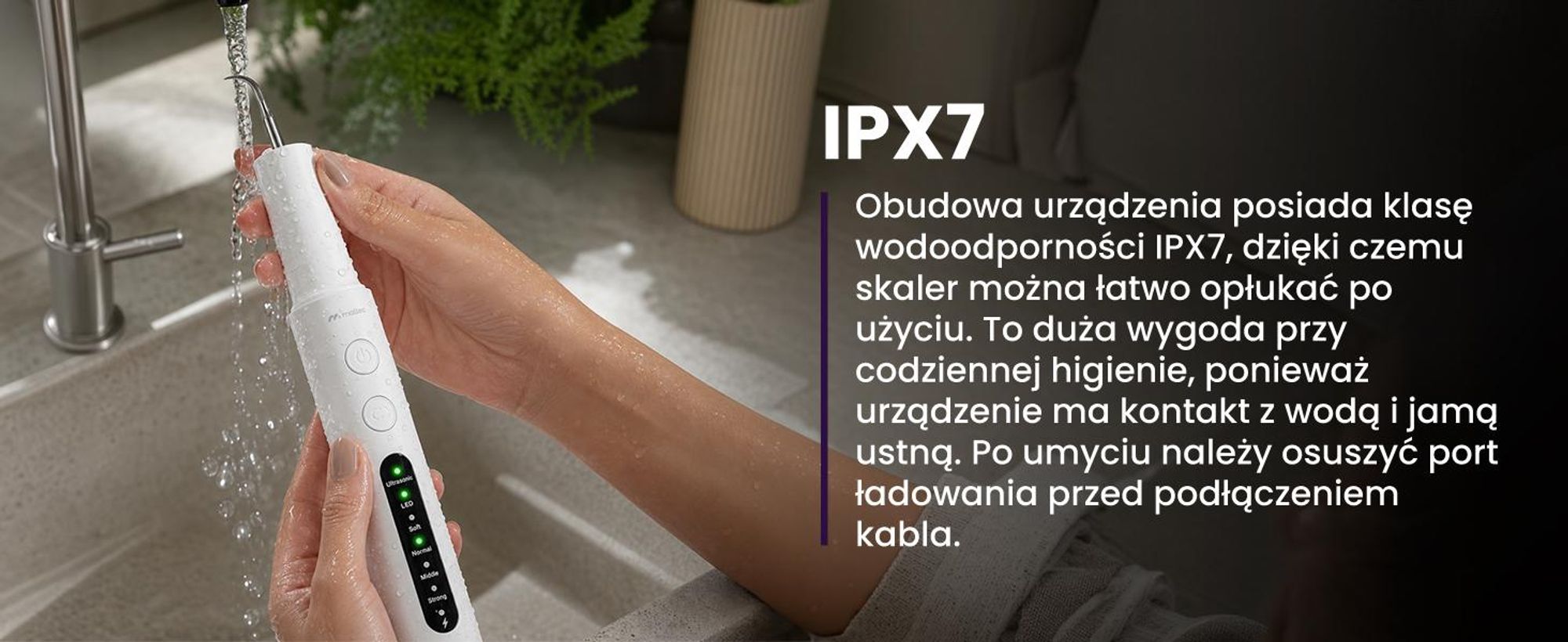 Skaler Ultradźwiękowy Dentystyczny do Zębów Usuwanie Kamienia LED 4 Tryby Toothie X100
