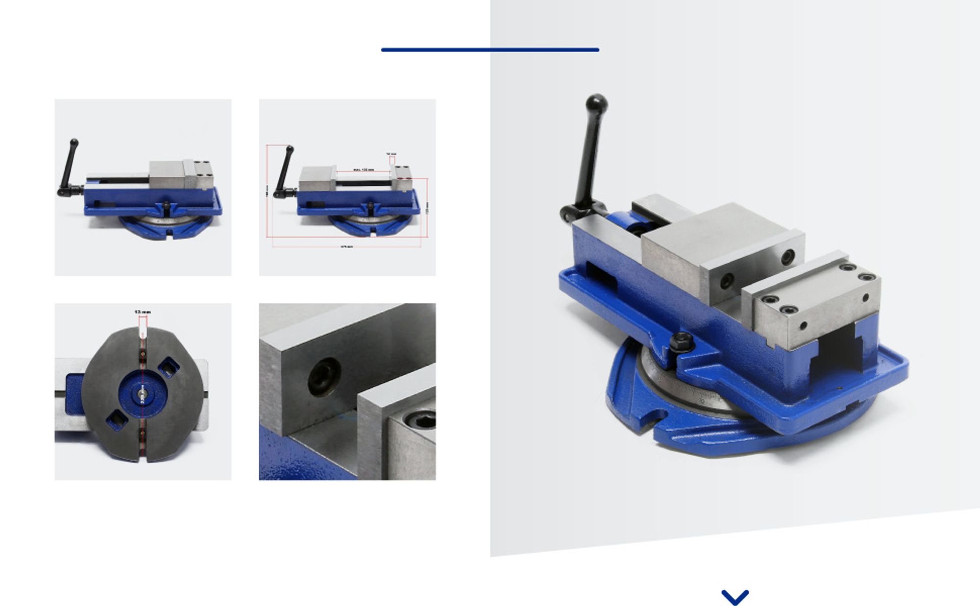 Wiltec Präzisions-Maschinenschraubstock 100 mm Backenbreite mit 360° Drehtisch für exaktes Arbeiten, Werkbank Schraubstock aus Gusseisen