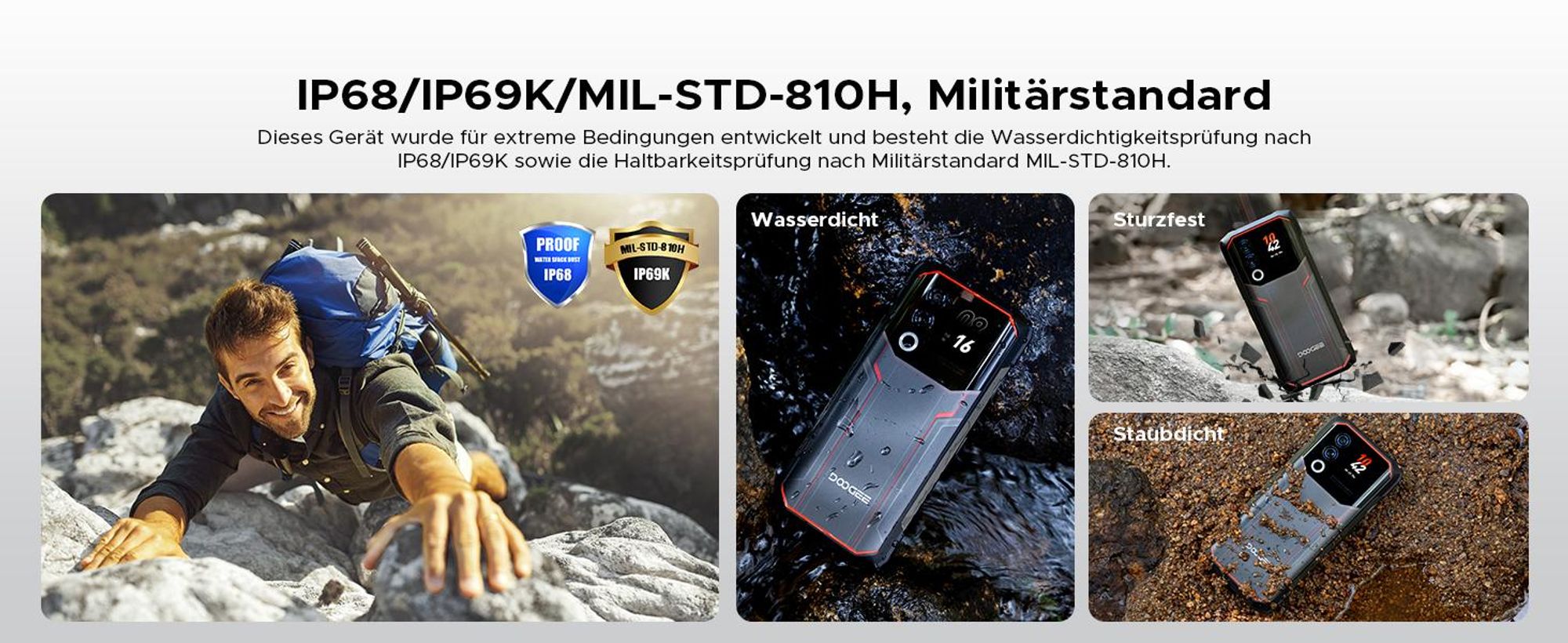 DOOGEE Blade20 Ultra Smartphone Handy, 1,54" Zusatzdisplay, 10300mAh Akku, 8GB+512GB, 6,6" 90Hz, 50MP, NFC, Fingerabdruck, IP68, ohne Vertrag