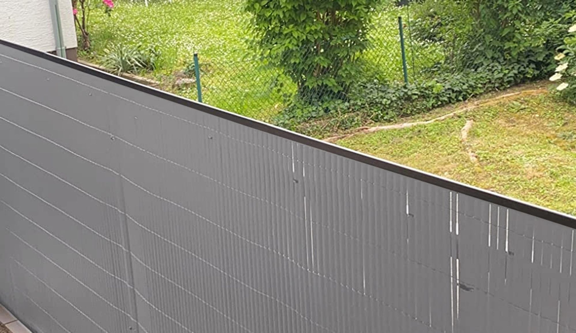 Sekey PVC Sichtschutzmatte 80x500 cm Doppelte Verstärkung Innen, Balkon Sichtschutz Garten, Grau