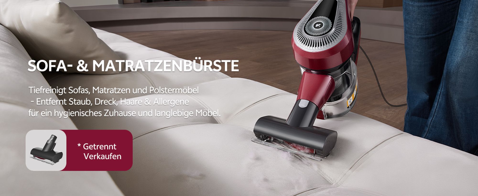 Vactidy C8 Staubsauger mit Kabel 7m/60kPa/600W Handstaubsauger 1,5L Beutelloser Staubbehälter, Antiverhedderungs-Bürste für Böden Teppiche Tierhaare