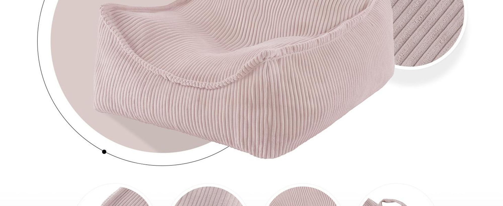 MISIOO Sitzsack Kinder - Kindersessel Ab 1 Jahr - Bequemer Kinder Sessel - Stabil und Weich -Corduroy Material - 77x67x50cm
