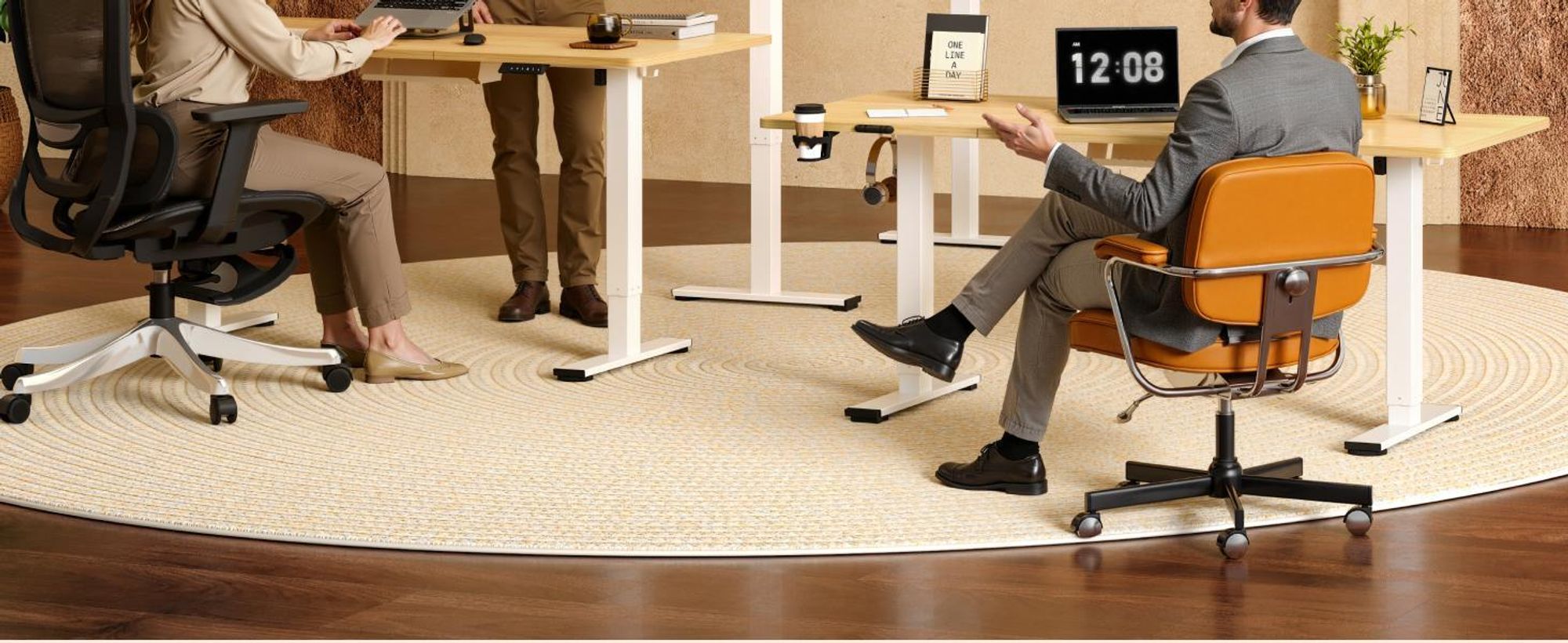 SANODESK QS1 Höhenverstellbarer Schreibtisch 160x60cm elektrisch 4 Memory-Funktion Antikollisionsschutz 70 kg Tragkraft, Haken, Kabelmanagement(Ahorn)
