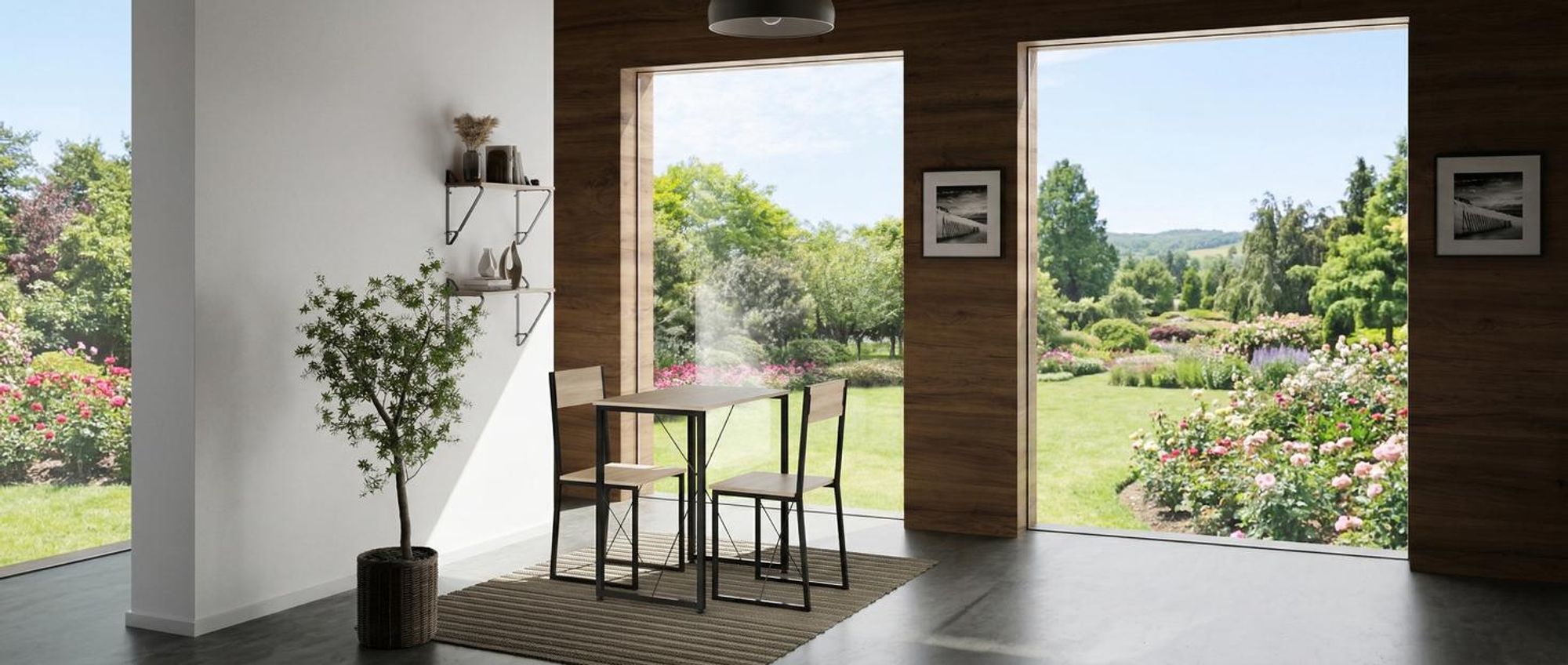 tectake® Sitzgruppe Margate 3-teilig Industrial Style