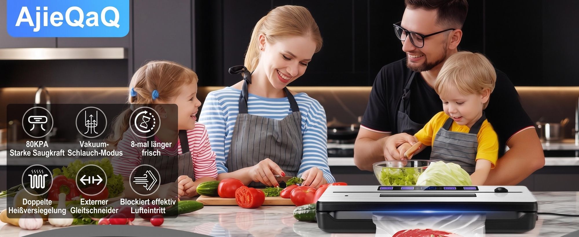 Profi Vakuumiergerät (-80kPa, 30cm) mit UV-Desinfektion & Zubehör