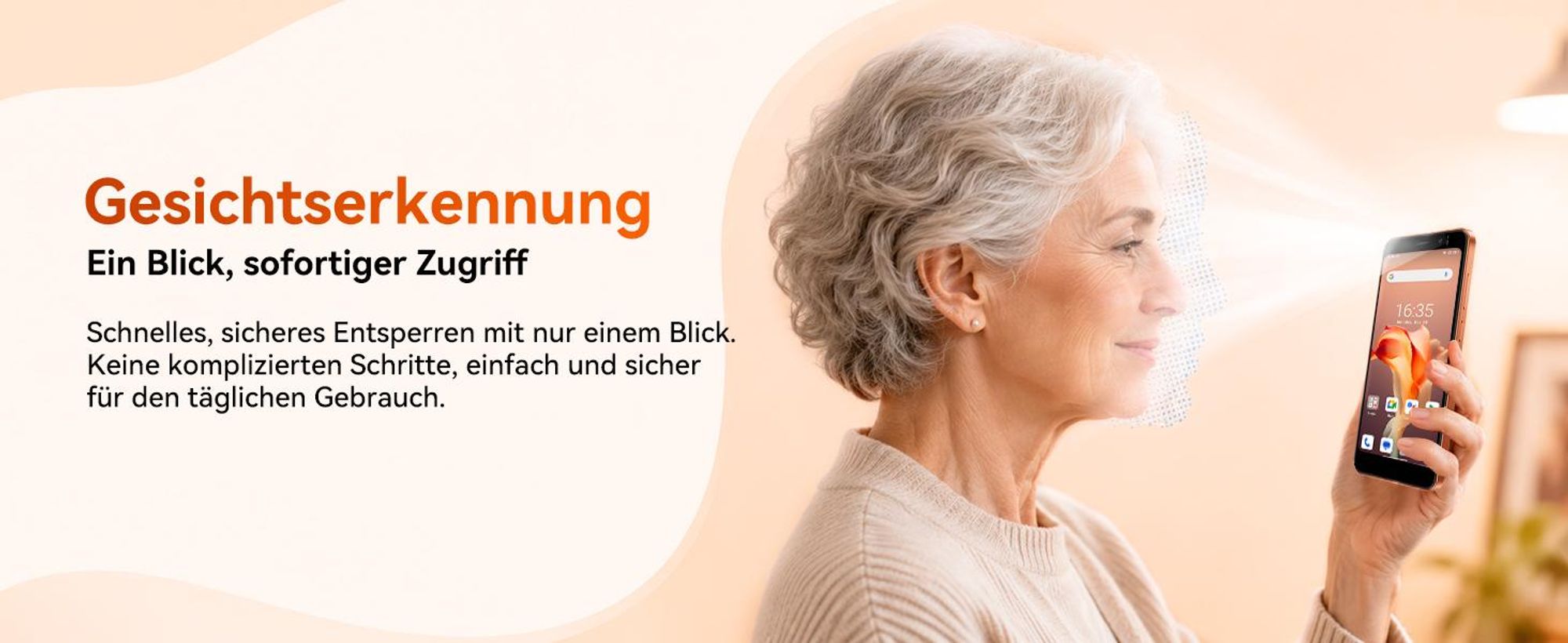 2026 Blackview-Oscal Wave 2C 5" ultraleicht Handy Ohne Vertrag, Android 16, 12+32GB, Face ID, Dual SIM, 1080P, Free TPU Protective Case