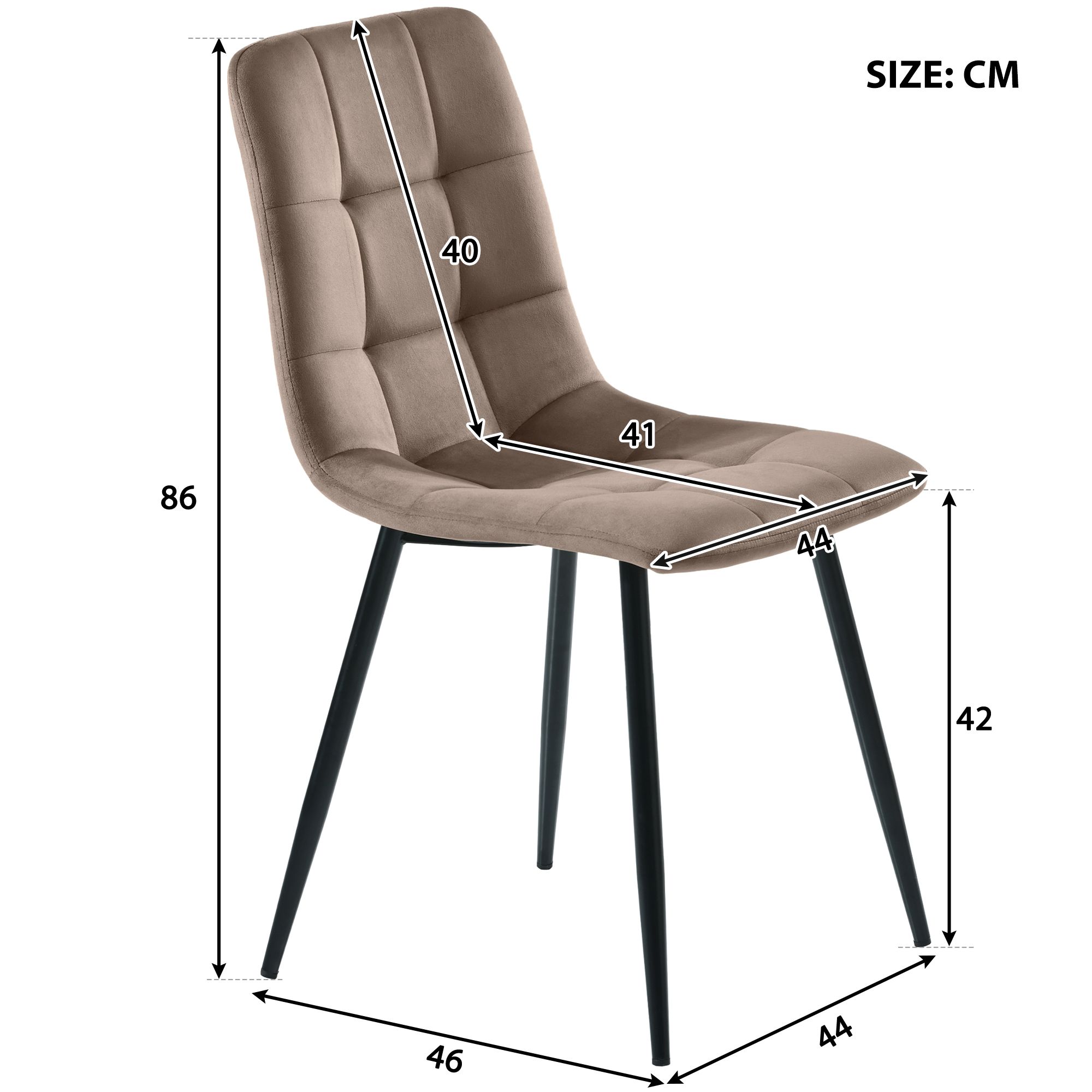 Flieks Essgruppe Esstisch mit 4 Esszimmerstuhl, Sitzgruppe Küchentischset 5tlg., Küchentisch mit 4 Esszimmerstuhl, Stuhl mit Samtbezug, Braun Gold