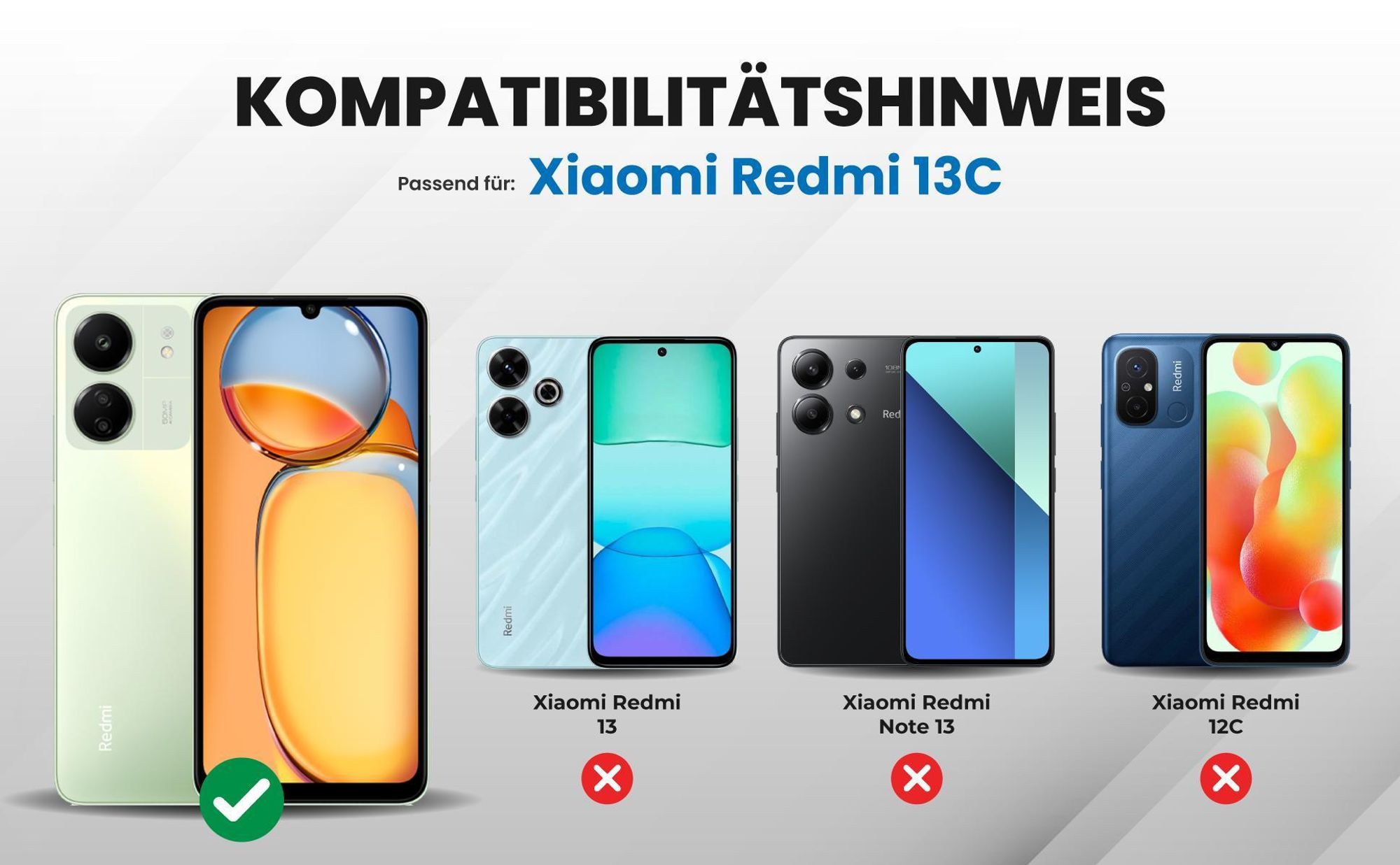 Kompatibilitätshinweise Hülle für Xiaomi Redmi 13C
