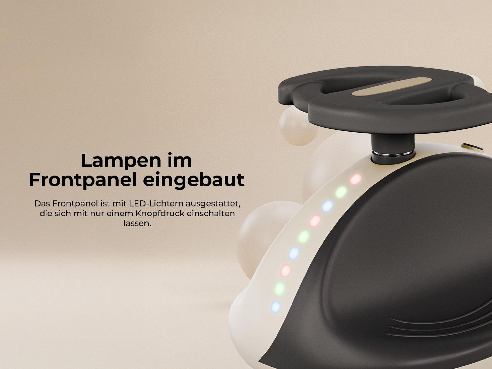 Rutschauto für Kinder Tulano Focus 35 Beige - Gravity Ride-On Fahrzeug mit LED-Lichtern für Kinder ab 3 Jahren - Auto Swing Car Rutscher