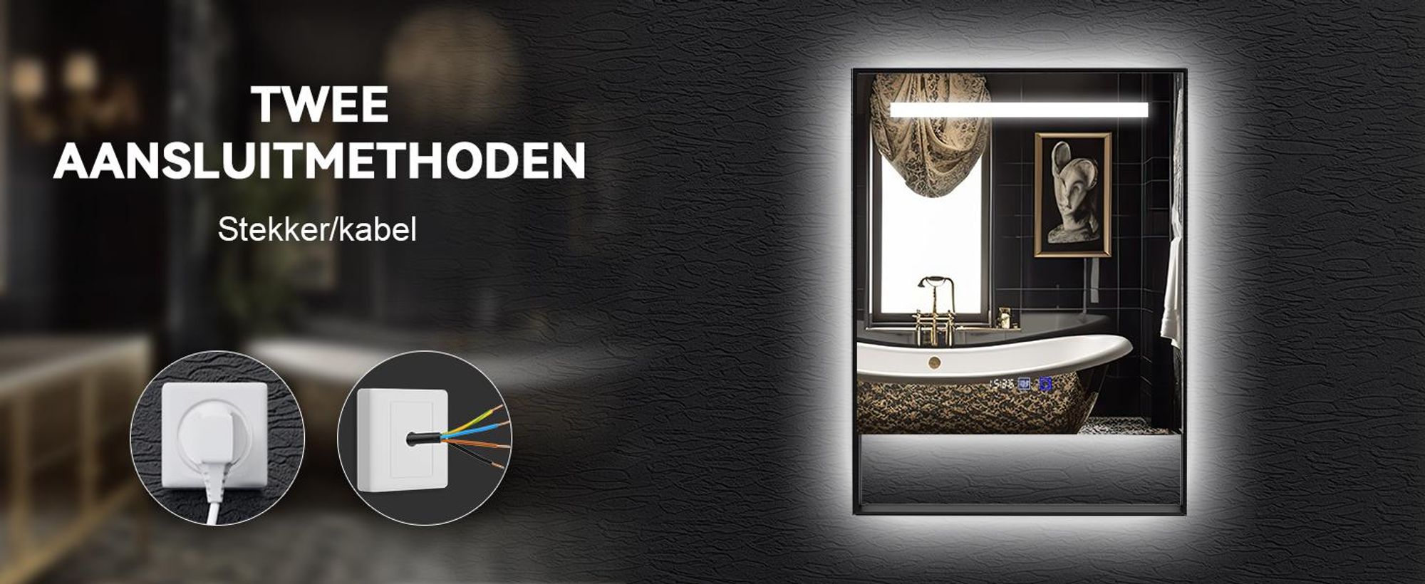 Puluomis Badspiegel, badkamerspiegel met LED-verlichting, 60x80 cm, anti-condens, 3 lichtkleuren, dimbaar, afneembaar opbergvak en geheugenfunctie