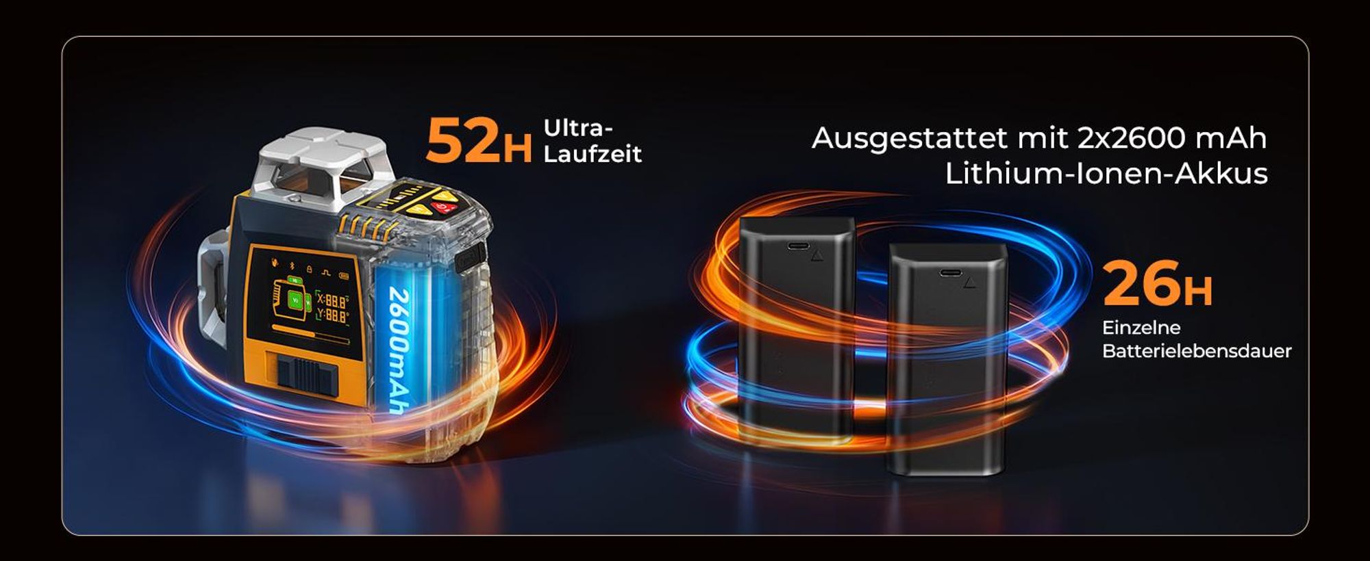 CIGMAN CM-S05 Kreuzlinienlaser 3x360 Grad, Gestensteuerung, App-Anbindung, LCD-Display