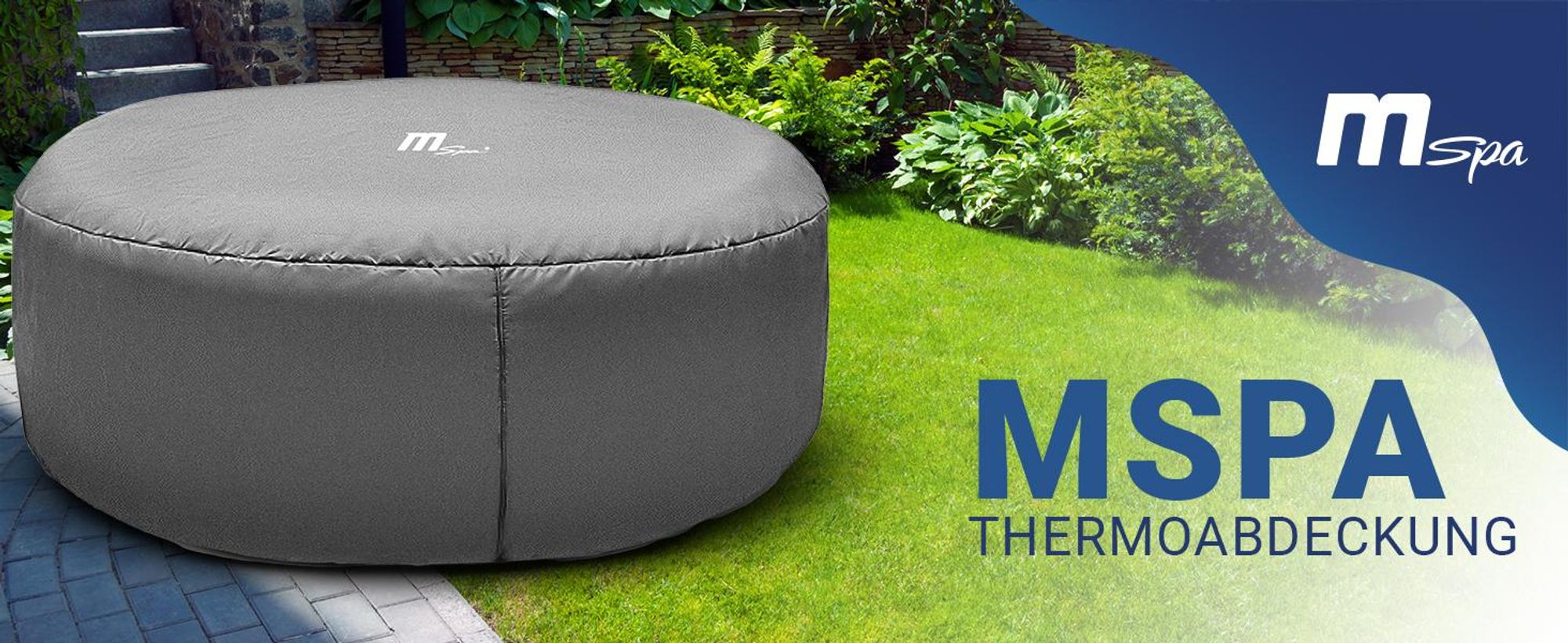 Miweba MSpa Thermoabdeckung | Rund - 214x70cm - Universal - 6 Personen Pool - Abdeckung - Cover - Schutzhülle - Wärmespeicher - Whirlpool Haube