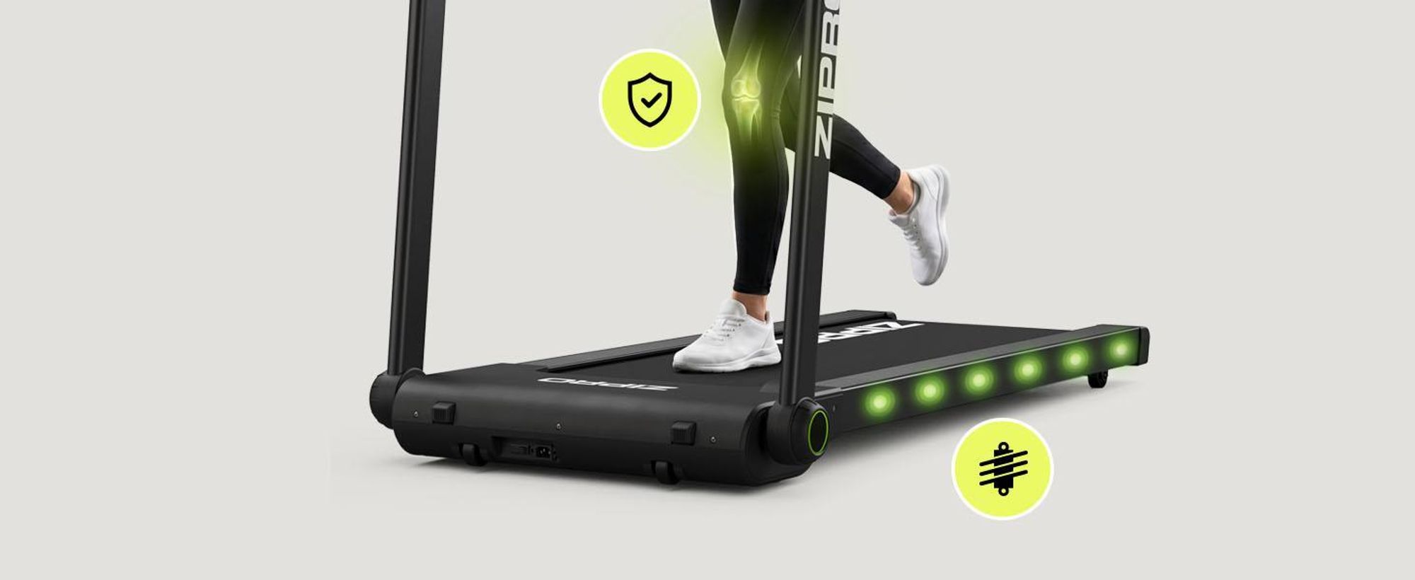 Zipro Loopband, opvouwbaar, model Pacto – Elektrische fitnessloopband, ultradun, geschikt om onder het bed te plaatsen, compatibel met apps (Kinomap/FitShow) en voorzien van een LED-touchscreen
