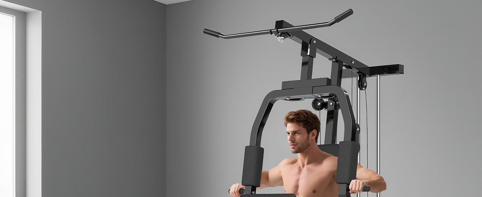 HOMCOM Gym Kraftstation Fitnessstation Multigym inkl. Gewichten Metall Schwarz