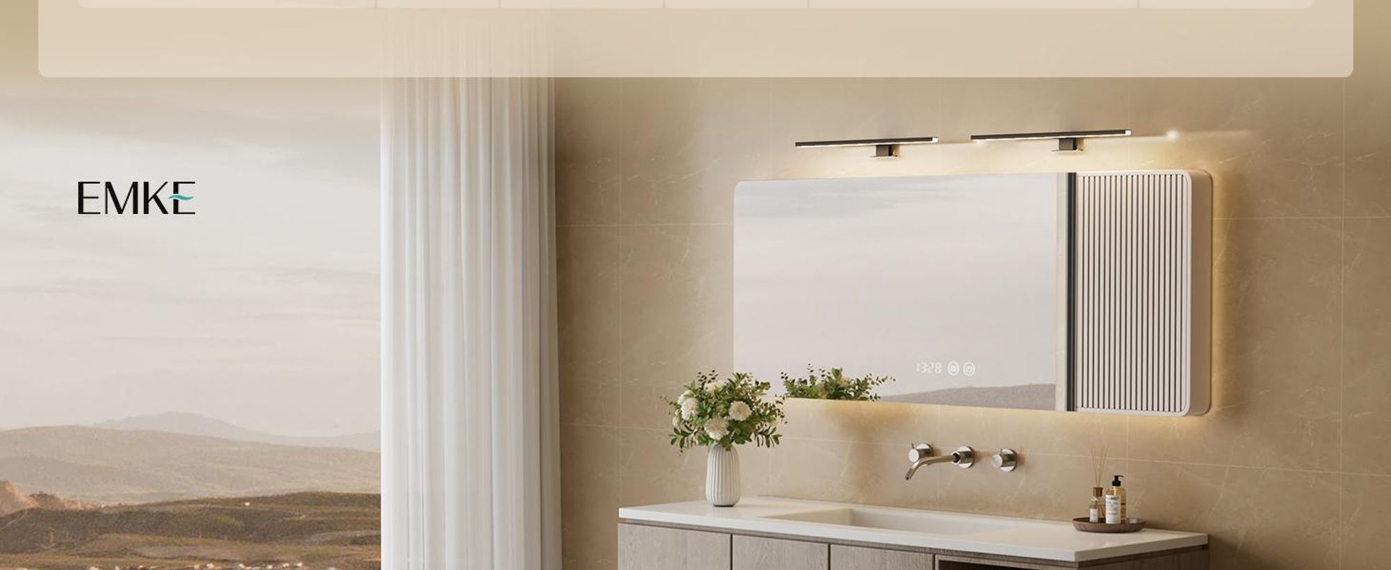 EMKE Spiegelleuchte LED Spiegelleuchte 40cm Spiegellampen für Badezimmer IP44 Schrankleuchte Schwarz Neutral Licht 4200K
