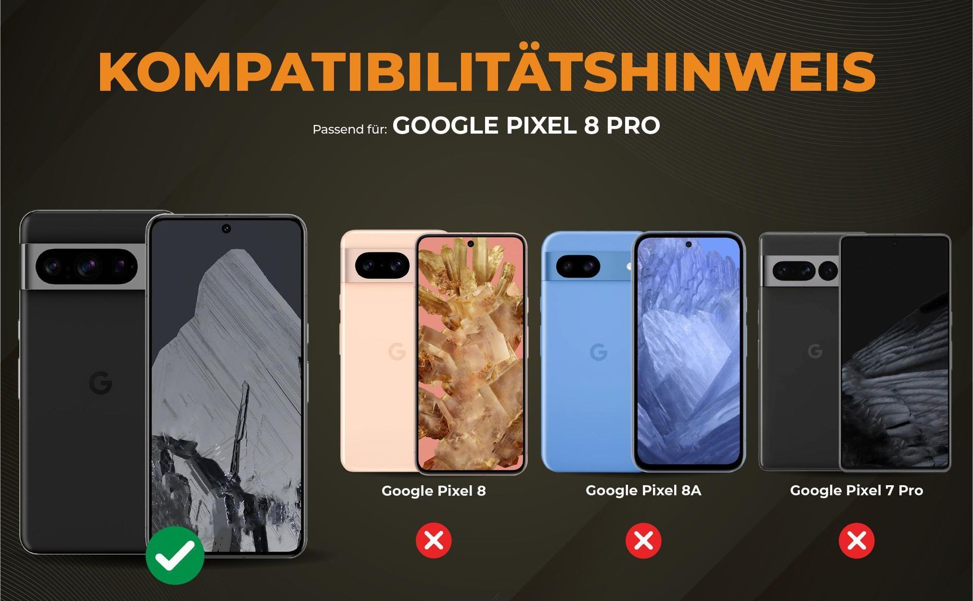 Kompatibilitätshinweise Hülle für Google Pixel 8 Pro