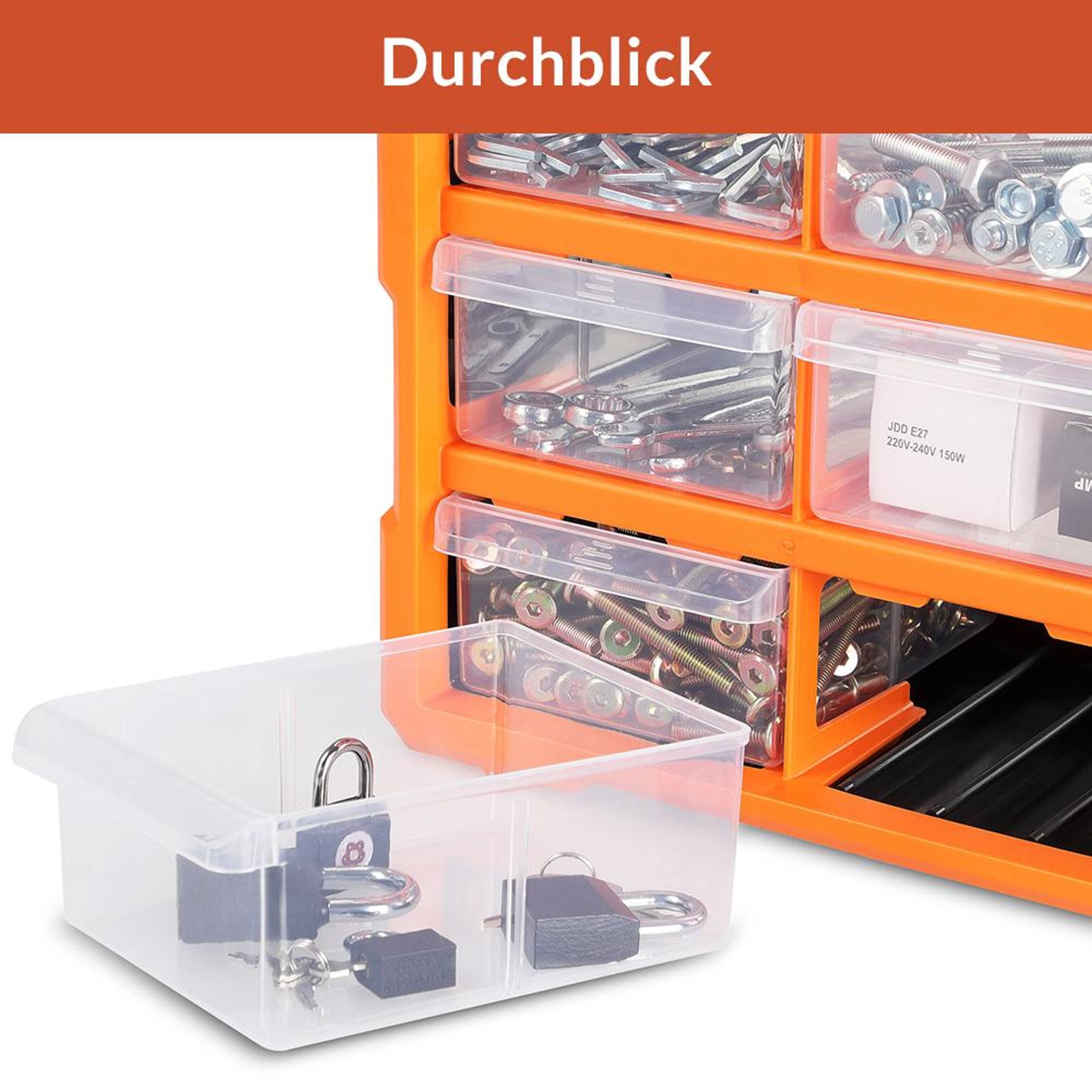 MONZANA® Sortimentskasten MW1506 18 Schubladen 47,5x38x16cm Trennwände bis 36 Fächer Werkstatt Sortierbox Sortierkasten