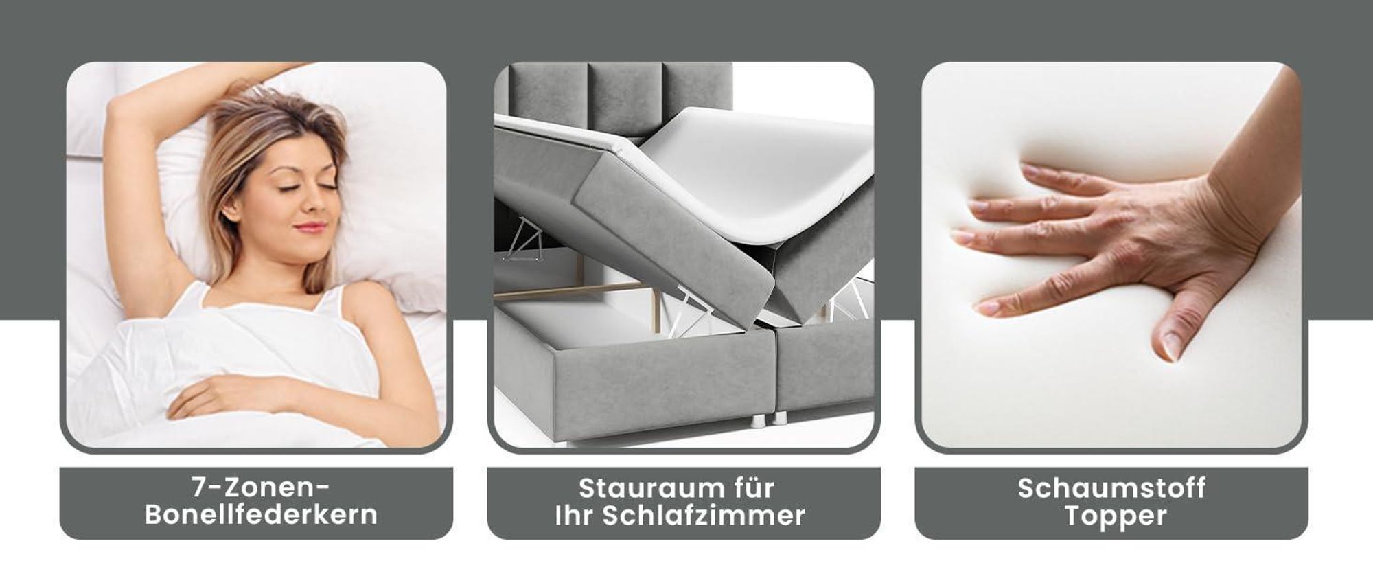 Best for Home Boxspringbett mit Bettkasten Trinity K-2 Bonellfederkern inkl. Topper, mit Lieferung 180x200-Mintgrün