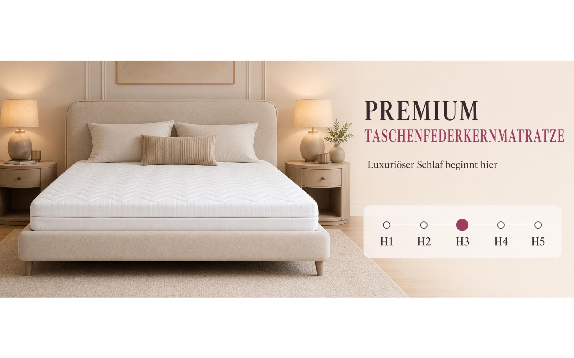 MARPUR Taschenfederkernmatratze 160x200 Premium, 7 Zonen, H3, Höhe 20 cm, Massageschaum