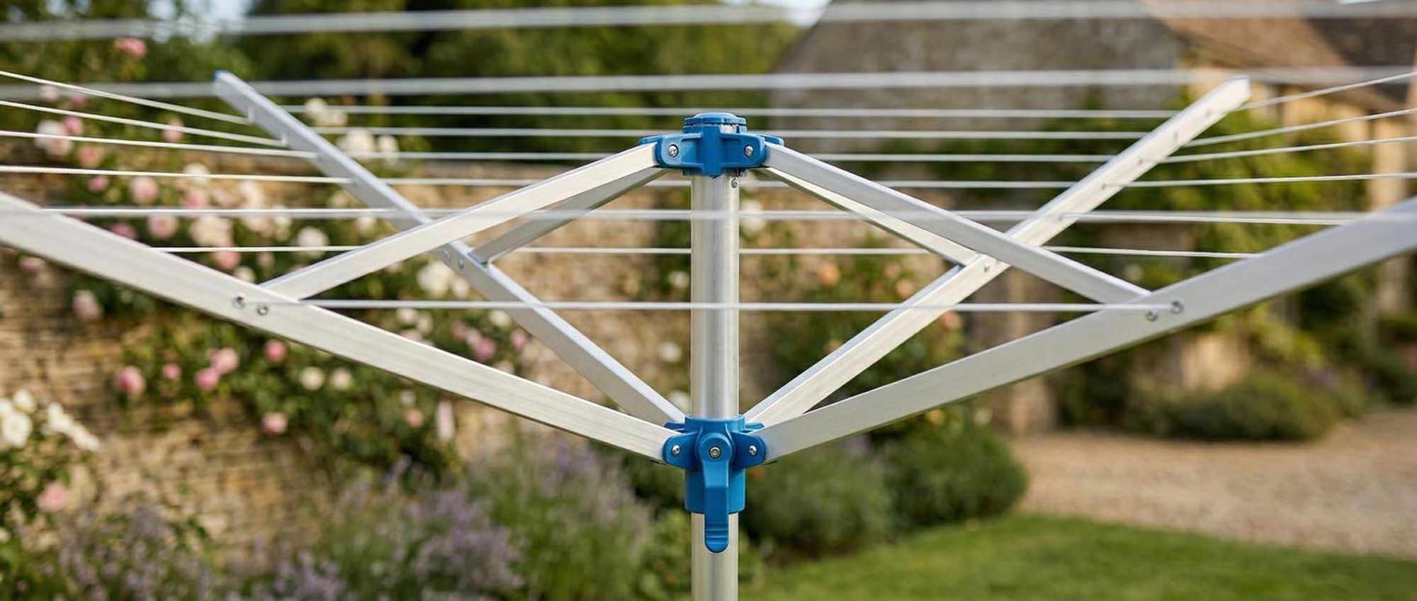 tectake® Wäschespinne aus Aluminium wetterfest 150 x 150 x 196 cm