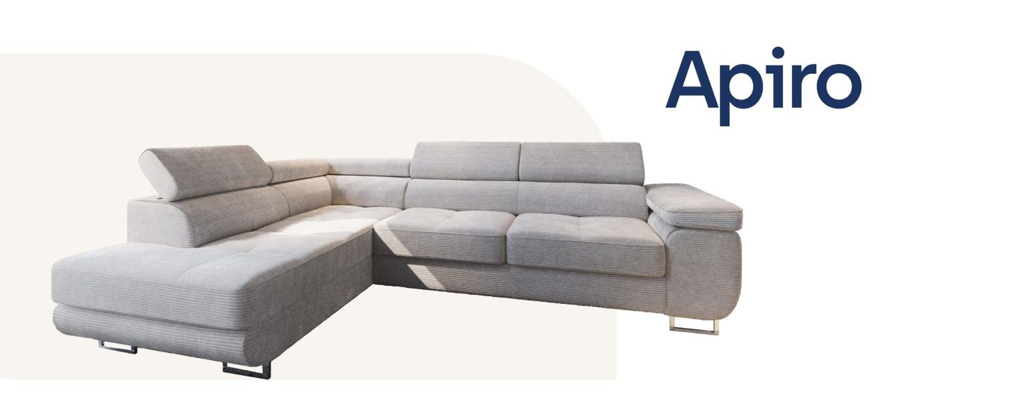 Ecksofa APIRO L-S mit Schlaffunktion und Bettkasten