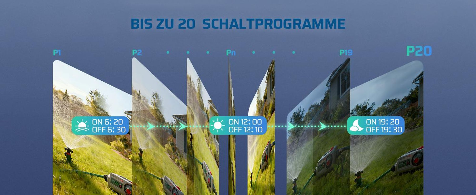 DEWENWILS Zeitschaltuhr Außen 2er, Digitale Steckdose mit LCD Display, Schwarz