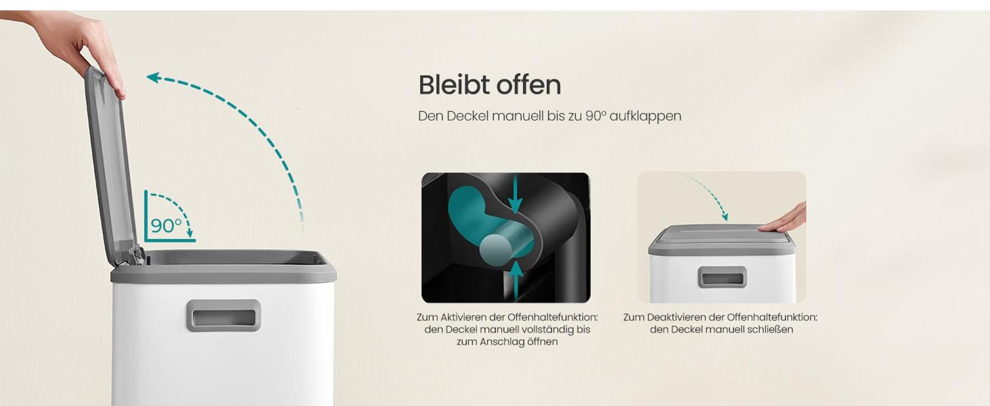 Mülleimer Mülltrennsystem 2 x 30 L, 2 Fächer, Abfalleimer, Inneneimer, Edelstahl