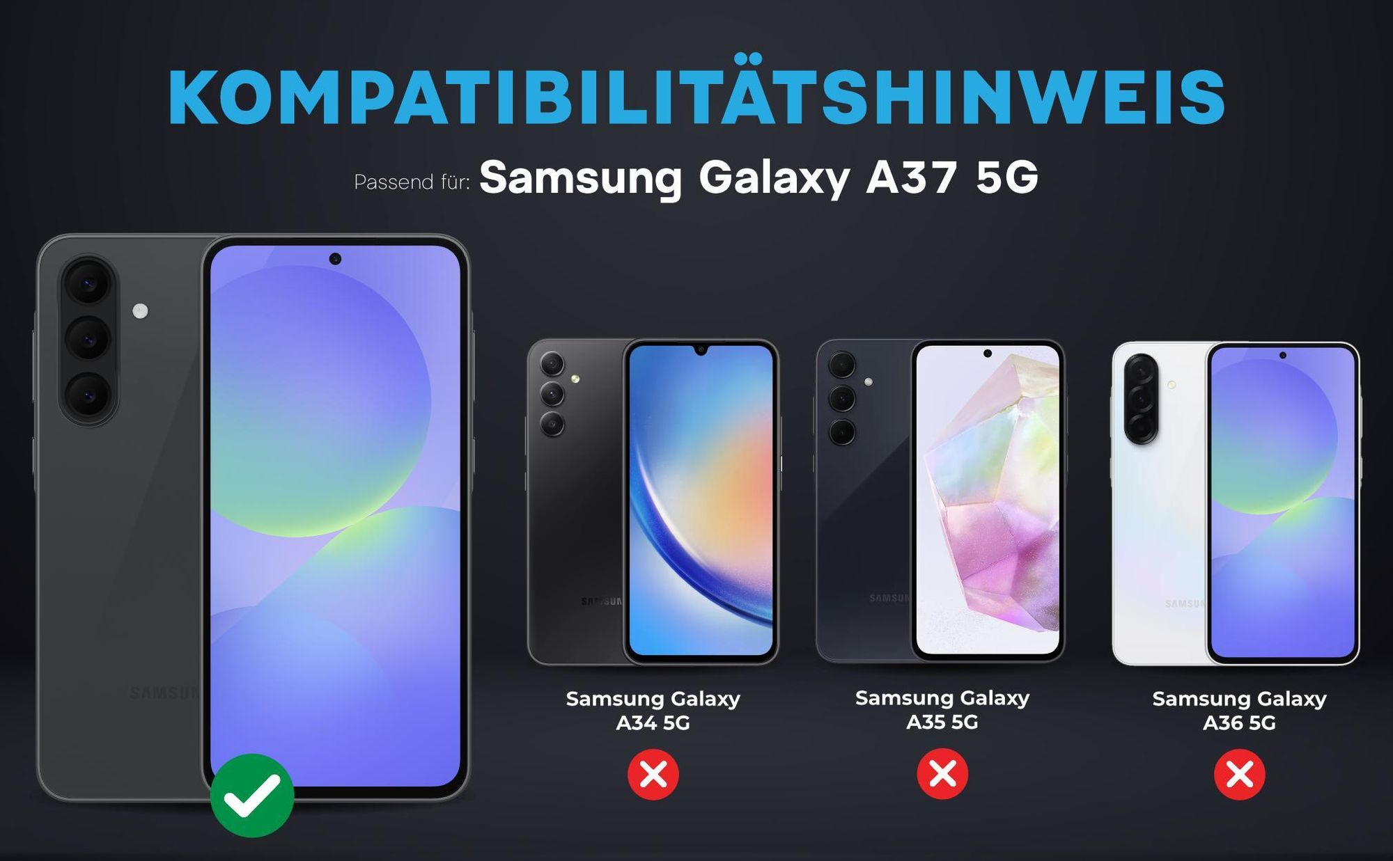 Kompatibilitätshinweise Kameraglas für Samsung Galaxy A37 5G