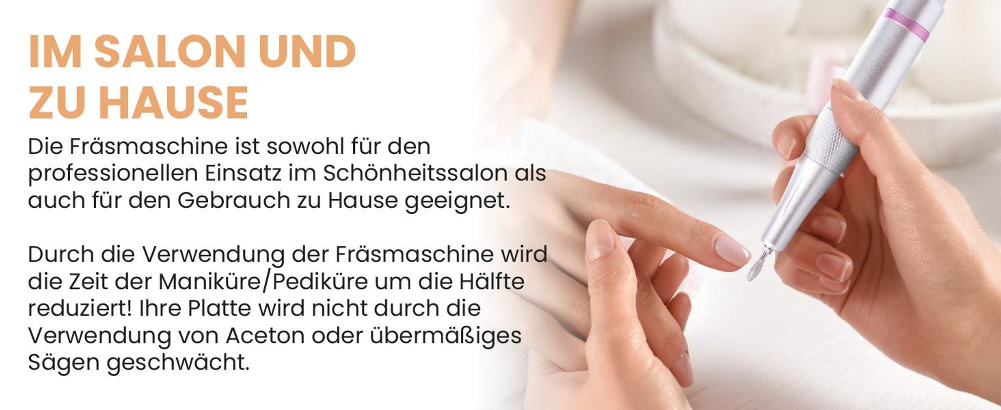 Nagelfräser Maniküre Pediküre mit Station 50W Maltec 350g Batterie 3600 mAh Set Bit Fräser 35000u/min Twist Lock