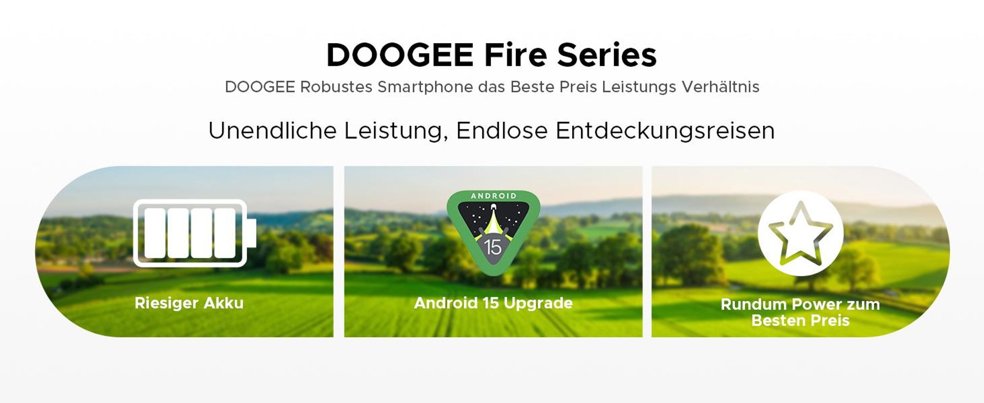 DOOGEE Fire 5 Pro Outdoor Smartphone Handy, Android 15, 4G, IP68/IP69K, 6,6" 90Hz, 13000mAh, 18W, 20+128GB, 13MP, NFC, Fingerabdruck, ohne Vertrag