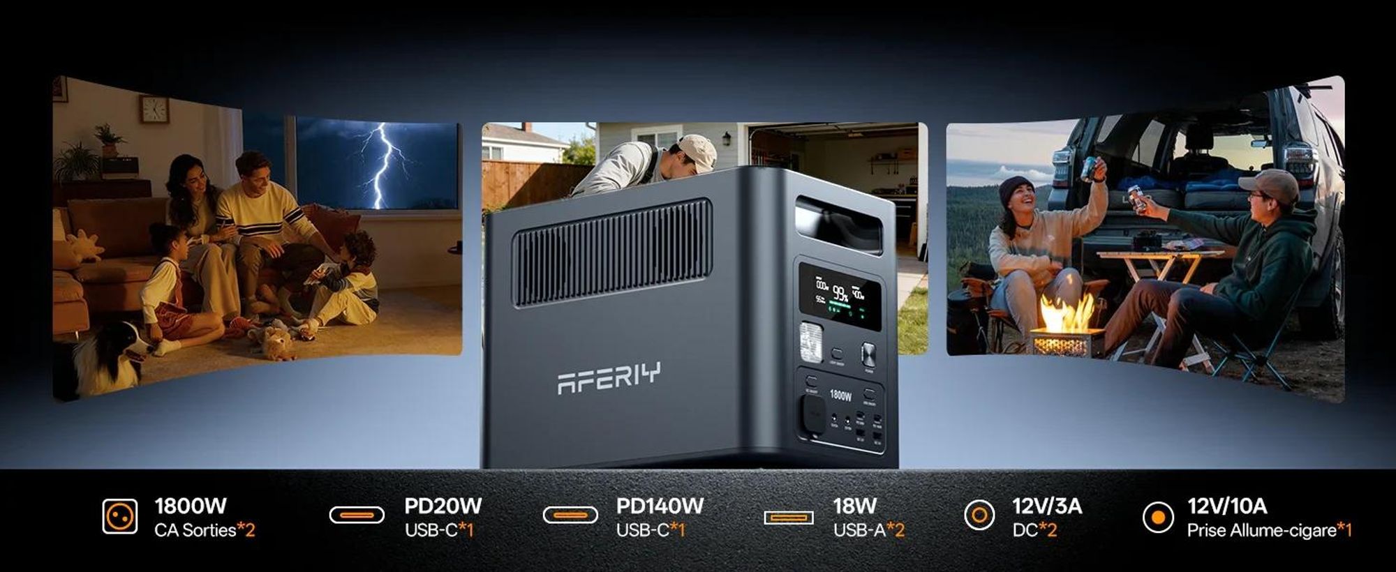 AFERIY Nomad1800 Pro P180 Napájacia Stanica 1800W 1024Wh | LiFePO4 Powerstation