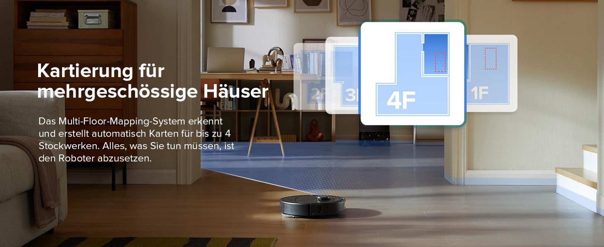 Roborock QV 35A Saugroboter mit Wischfunktion&Hebarem Wischmopp, 8.000pa(Upgrade von Qrevo/Qrevo S/Qrevo plus),Anti-Verfilzungsbürste, All-in-One Dock