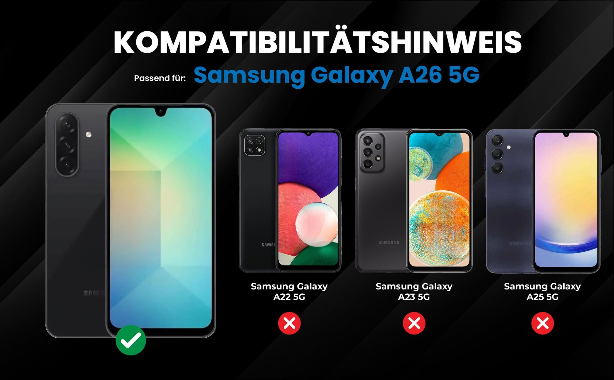 Kompatibilitätshinweise Hülle für Samsung Galaxy A26 5G
