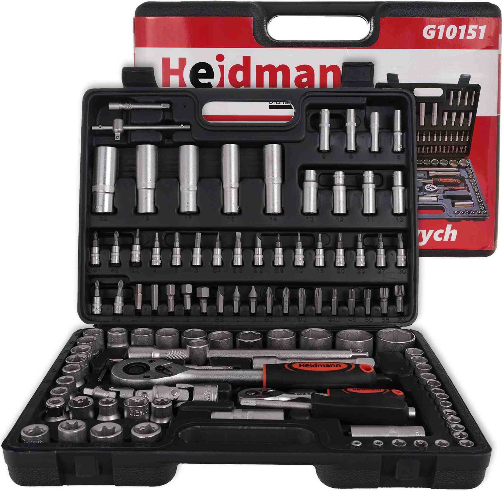 Sada nářadí - Gola sada 108ks 1/4'' 1/2'' Cr-V Heidmann
