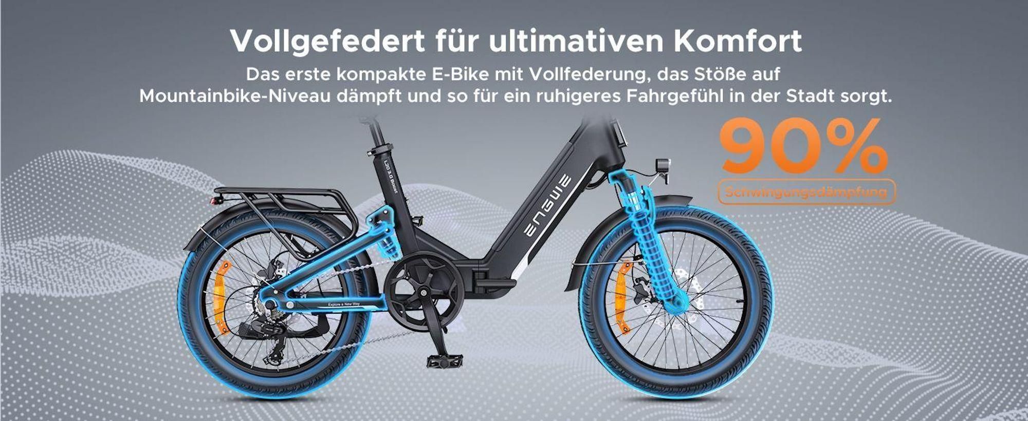 2025 Engwe L20 3.0 Boost E-Bike E-Bike Klappräder Herren Damen City E-BIKES E-Hollandräder Elektrofahrrad 135 km 8A-Schnellladung 75 Nm