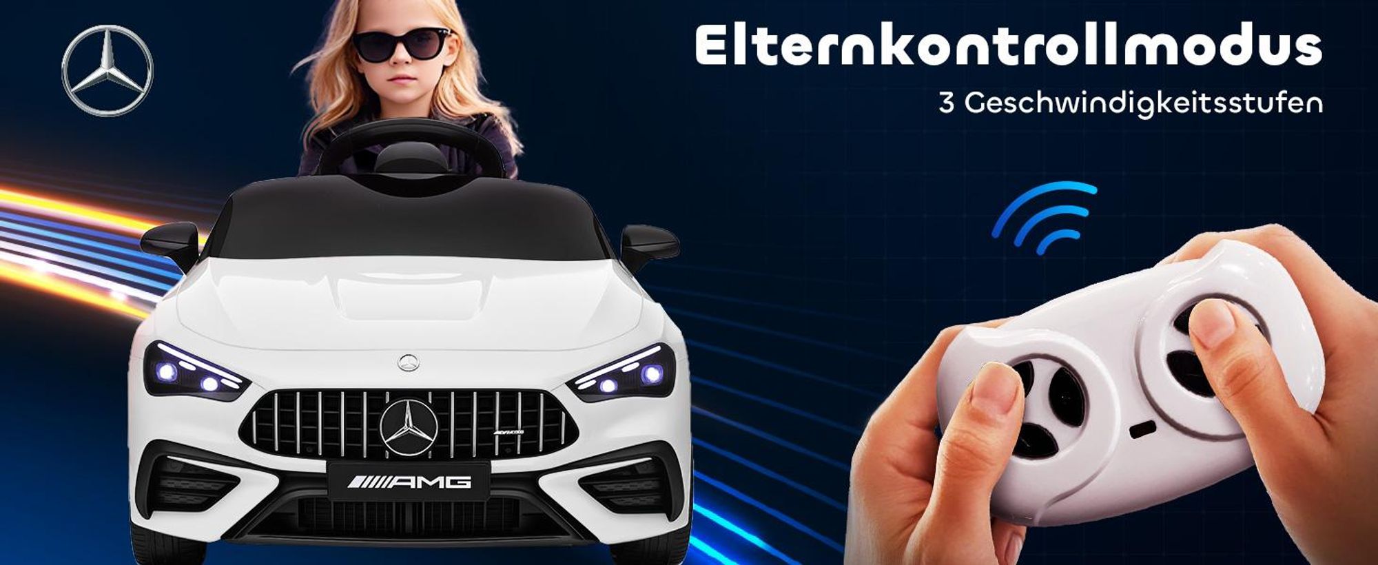 AIYAPLAY Kinder Elektroauto 2x12V Kinderauto mit Musik, MP3, Sanftem Start/Stopp