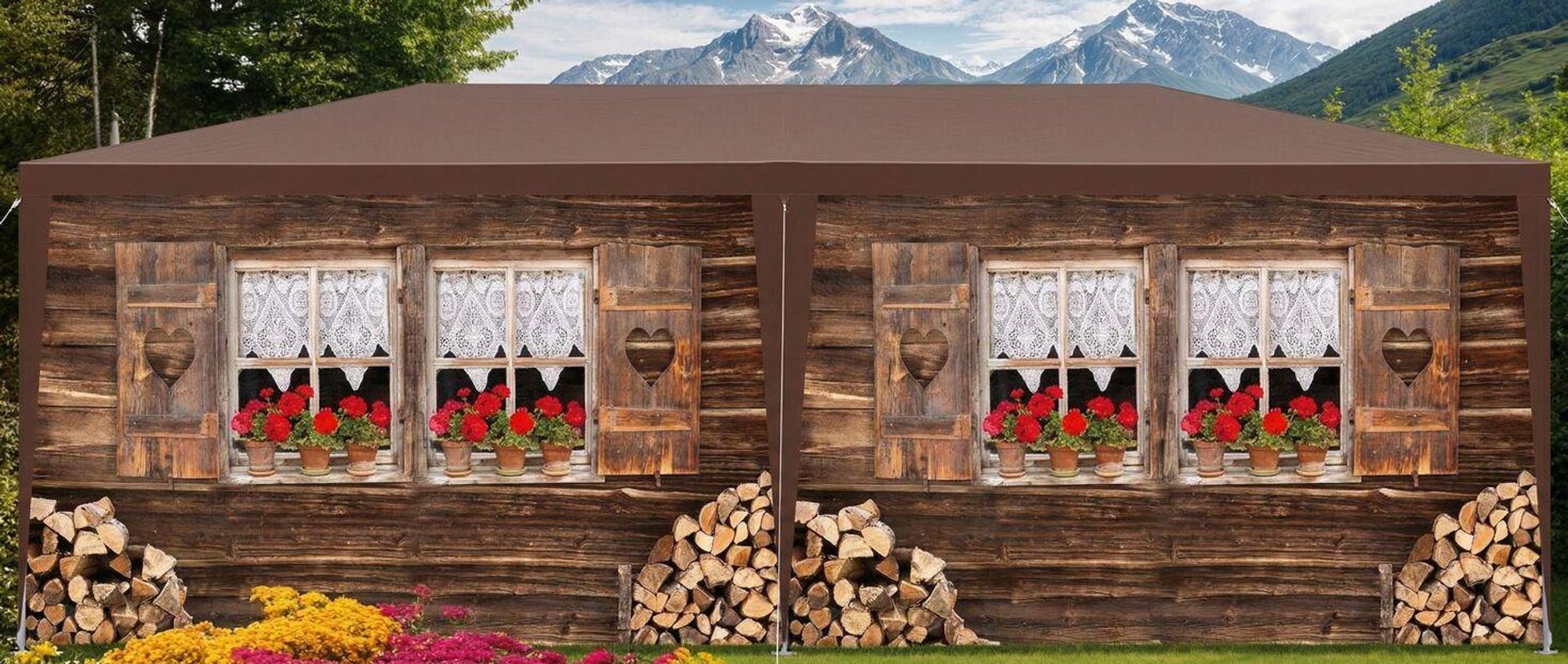 tectake® Pavillon Almchalet in 2 Größen, im Steckystem