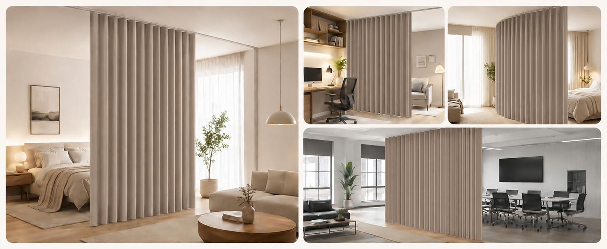 Extra Breite Vorhang Blickdicht Raumteiler mit Schiene Gardinen Vorhänge Türvorhang für Wohnzimmer Schlafzimmer, B254xH213cm, Khaki